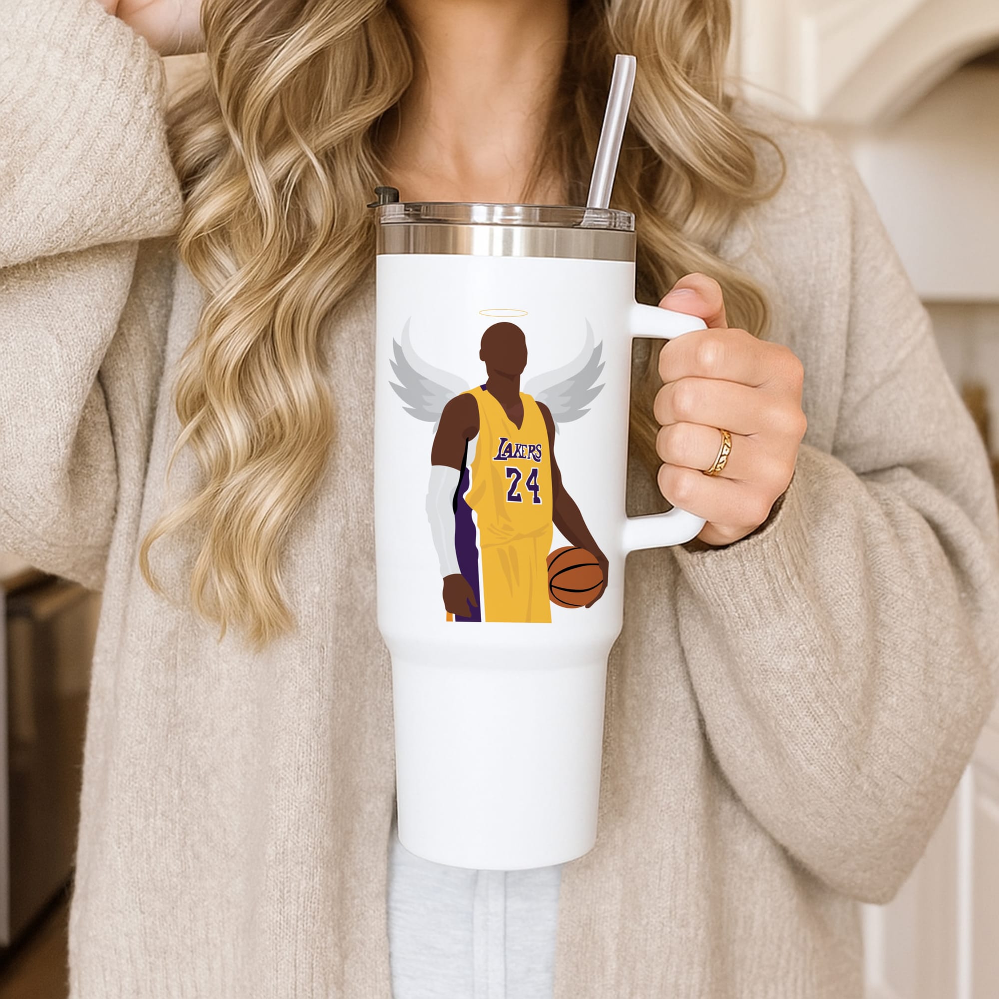 Kobe with wings - Basketball Tumbler