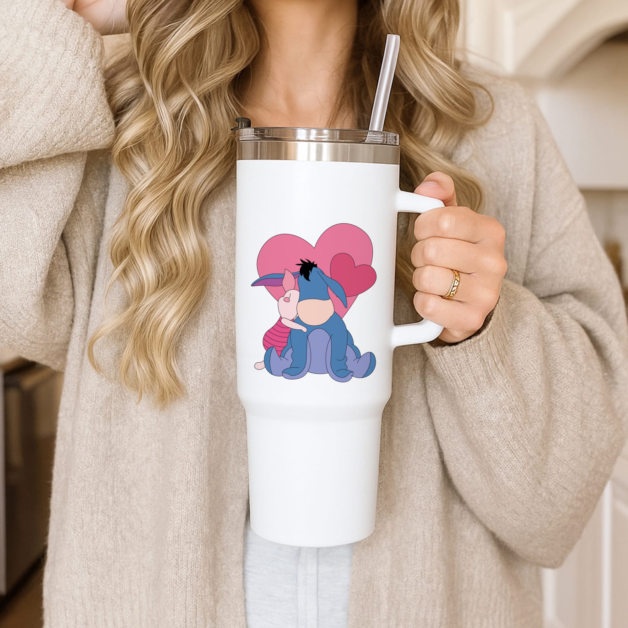 Donkey and Pig Valentine's Tumbler