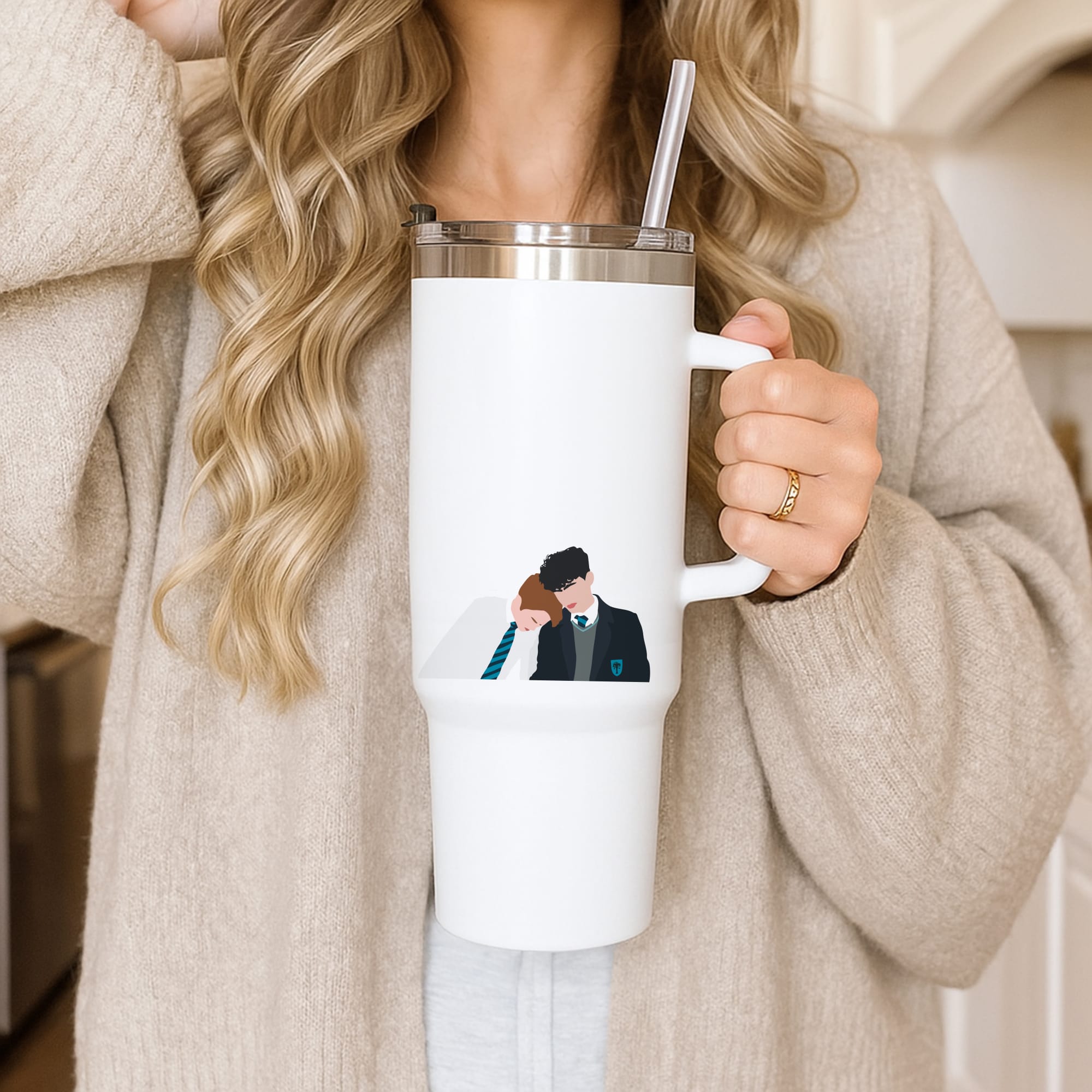 Nick And Charlie School Clothes - Heart TV Tumbler