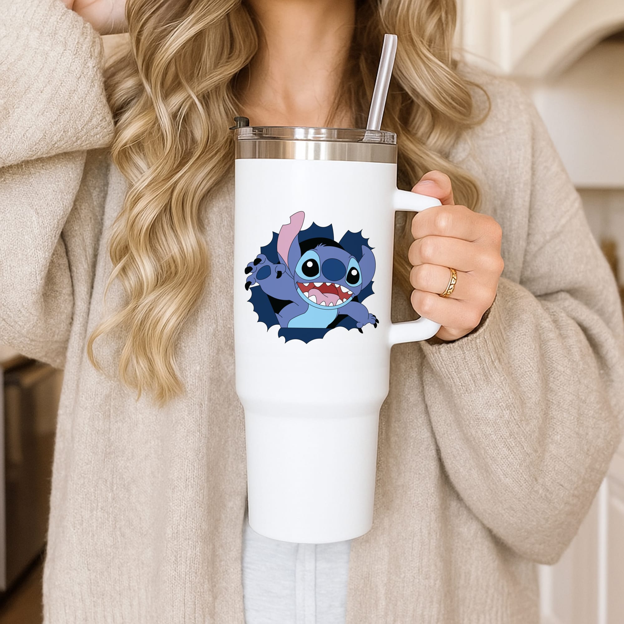 Torn Blue Alien Tumbler