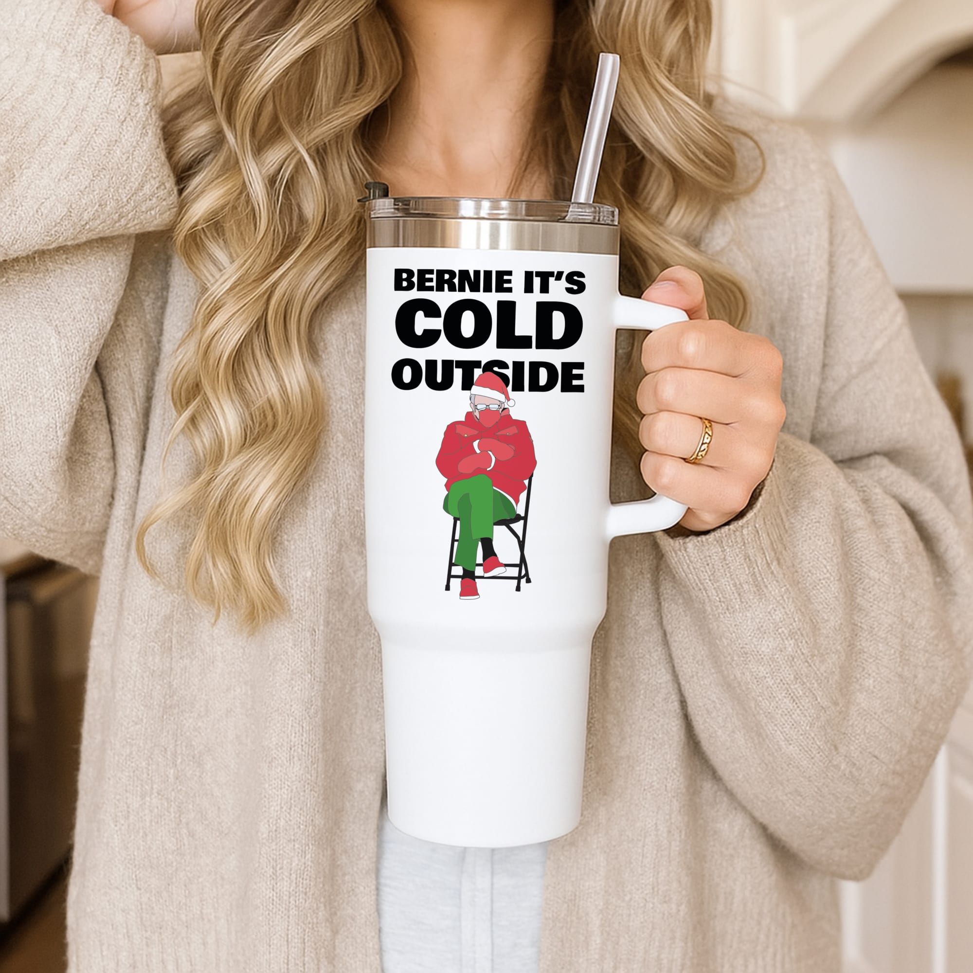 Bernie It's Cold Outside Tumbler