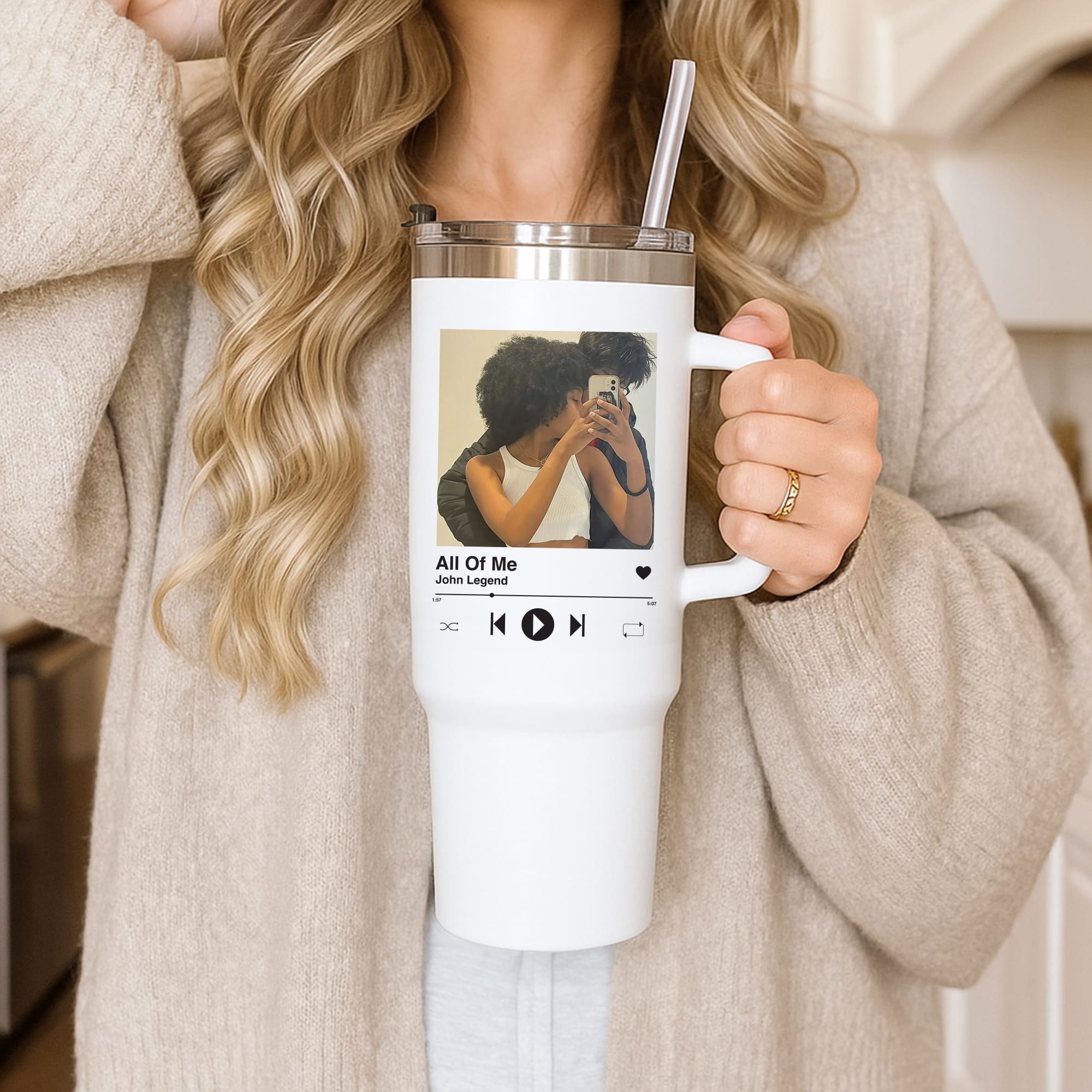 Album Cover - Personalised Couples Tumbler