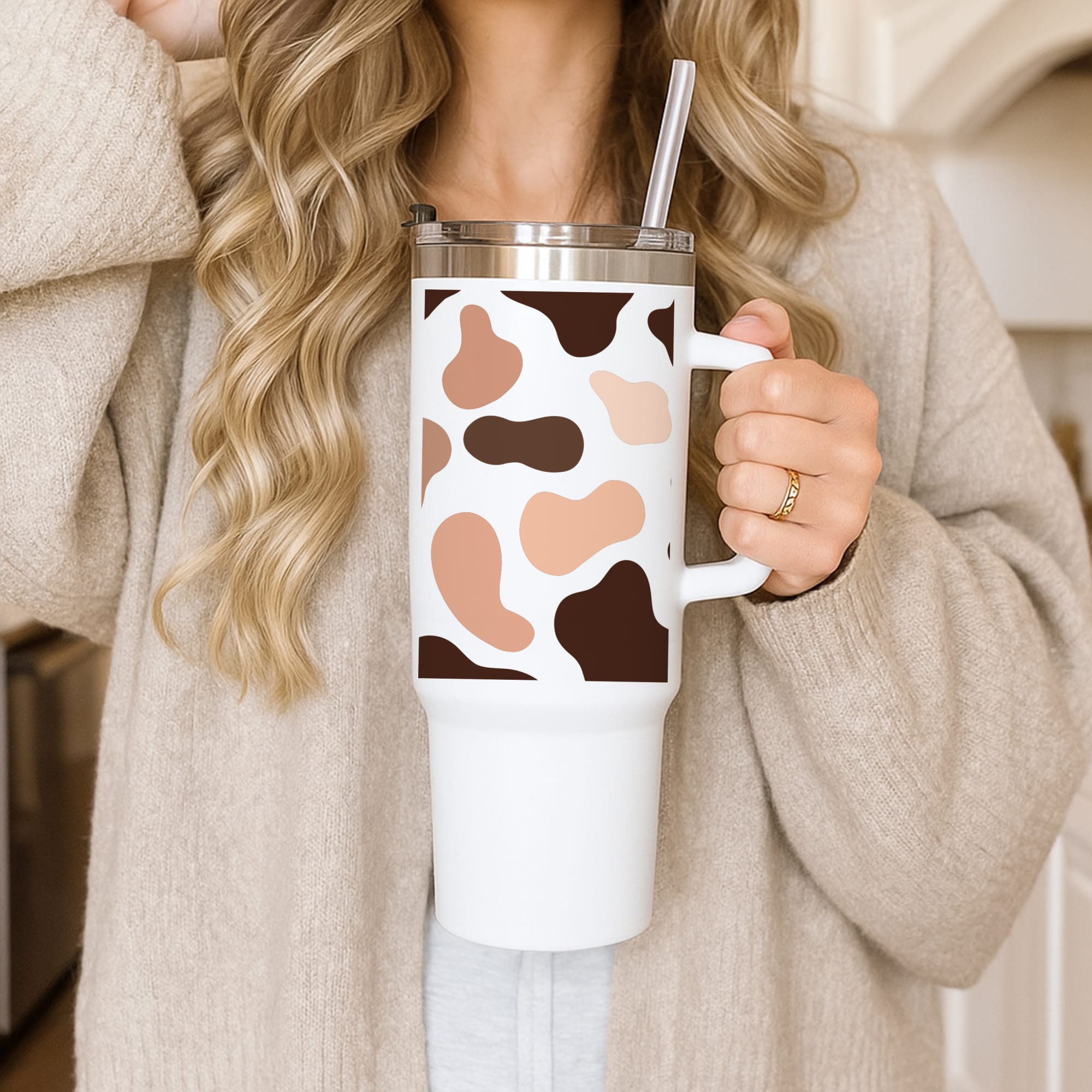 Cowprint Nude Tumbler