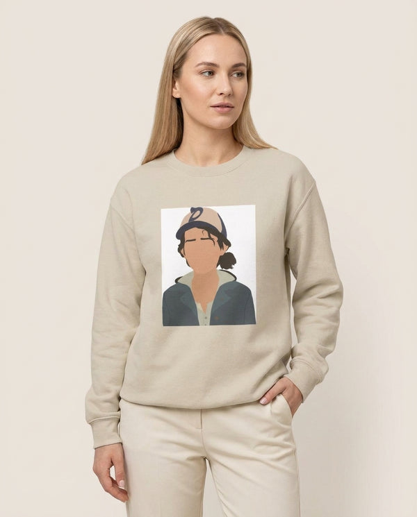 Clementine - TWD Sweatshirt — Sand Front, worn