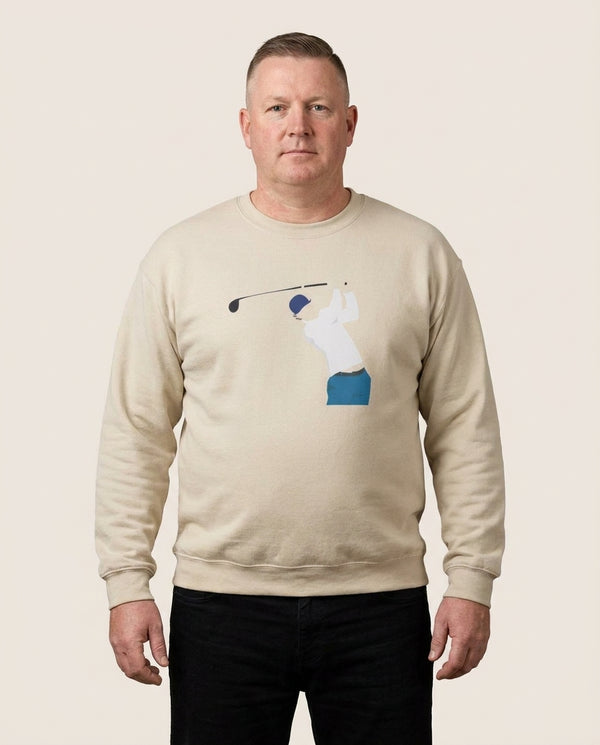 Ryder - Golf Sweatshirt — Sand Front, worn