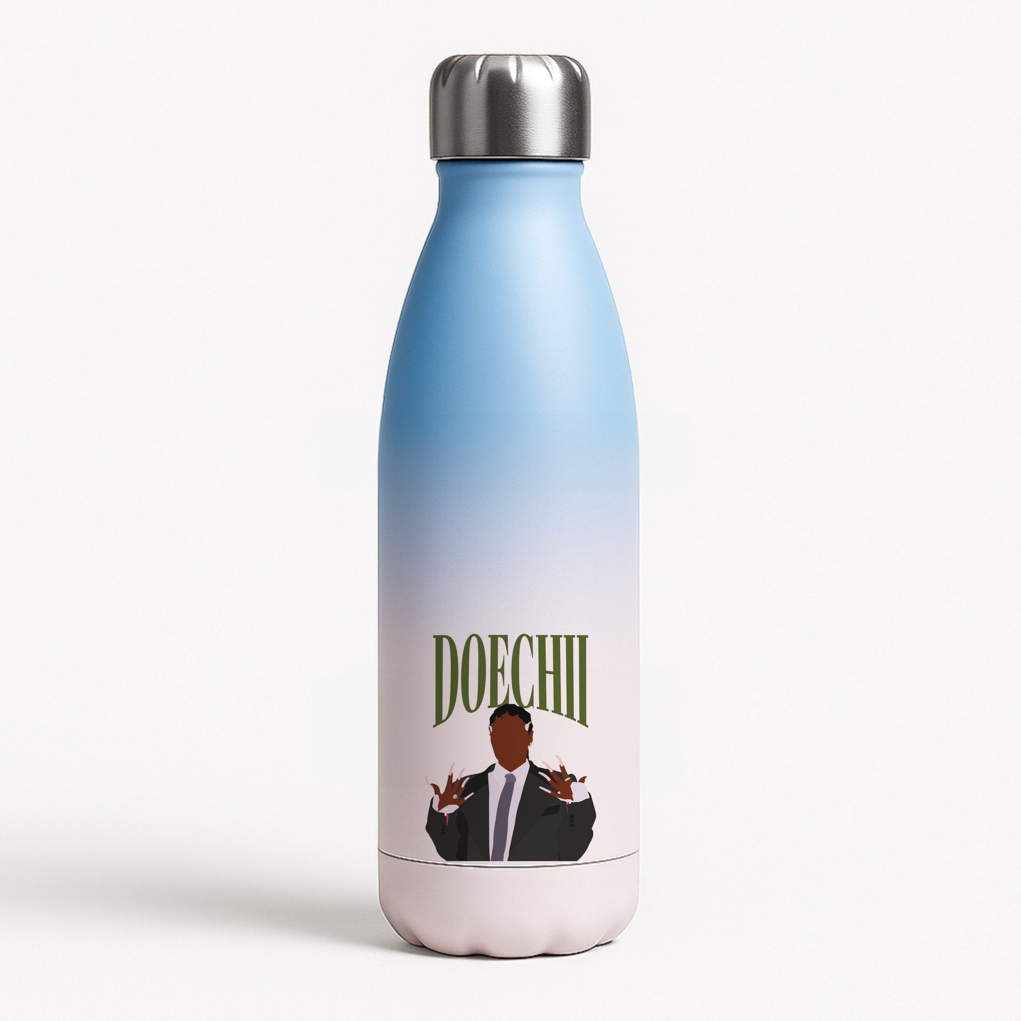 Rapper In Suit Blue Water Bottle