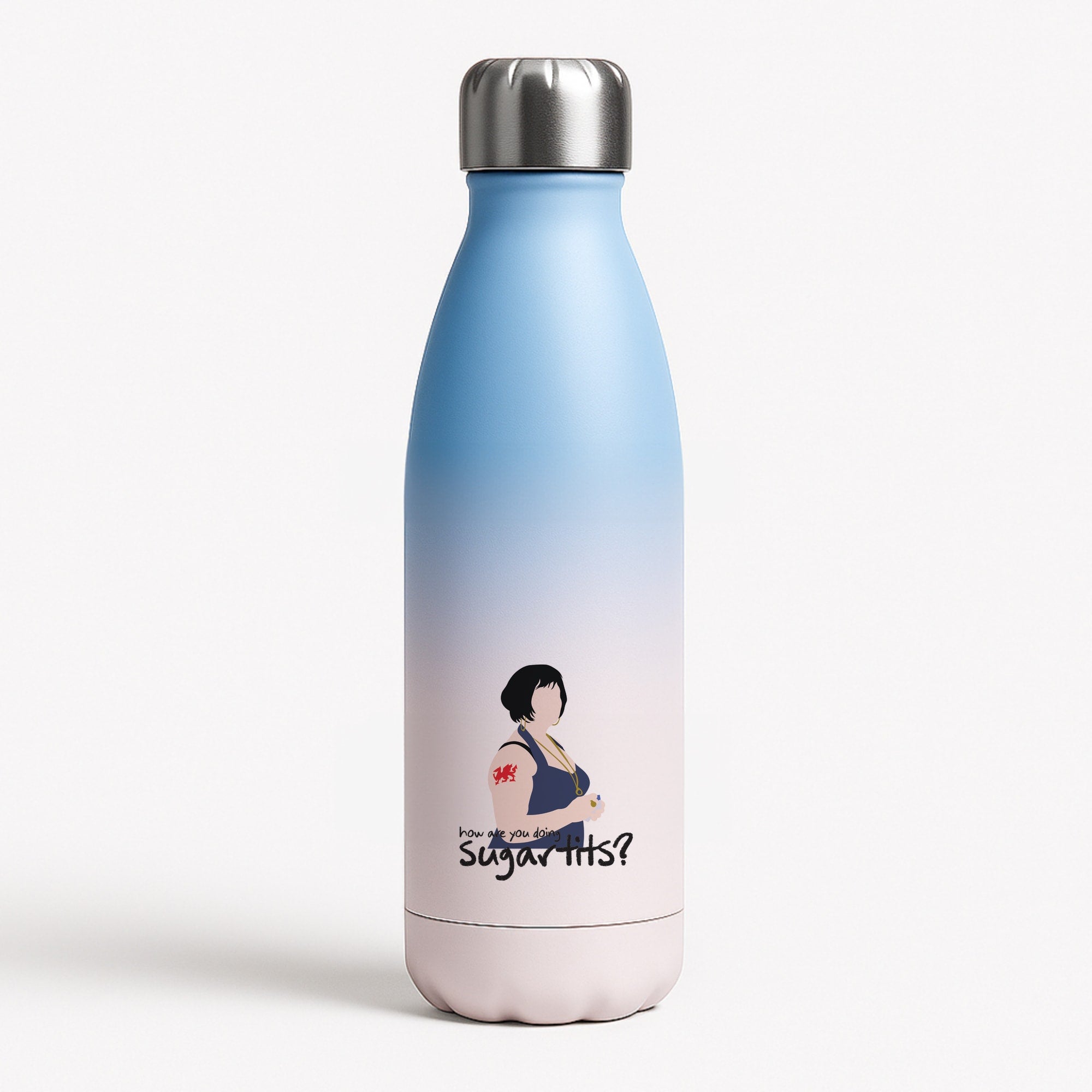 How You Doing? Blue Water Bottle