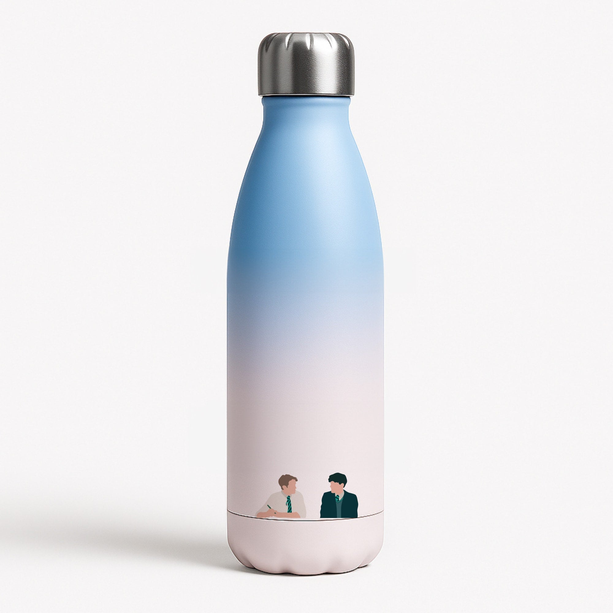 Blue And Yellow - Heart TV Blue Water Bottle