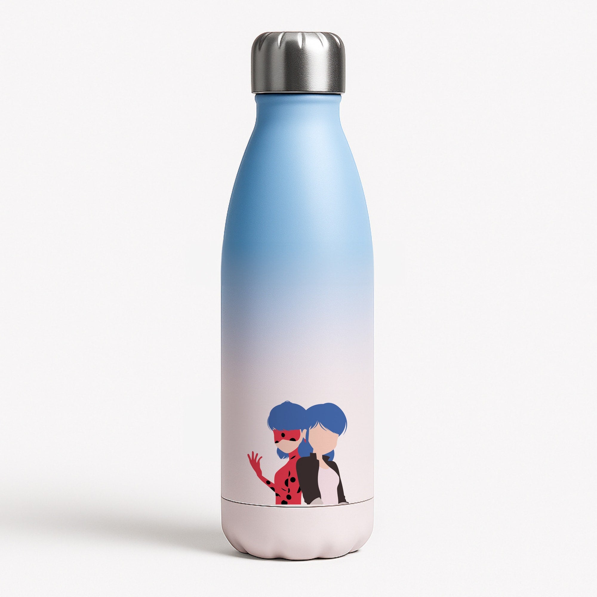 Marinette And Ladybug Blue Water Bottle
