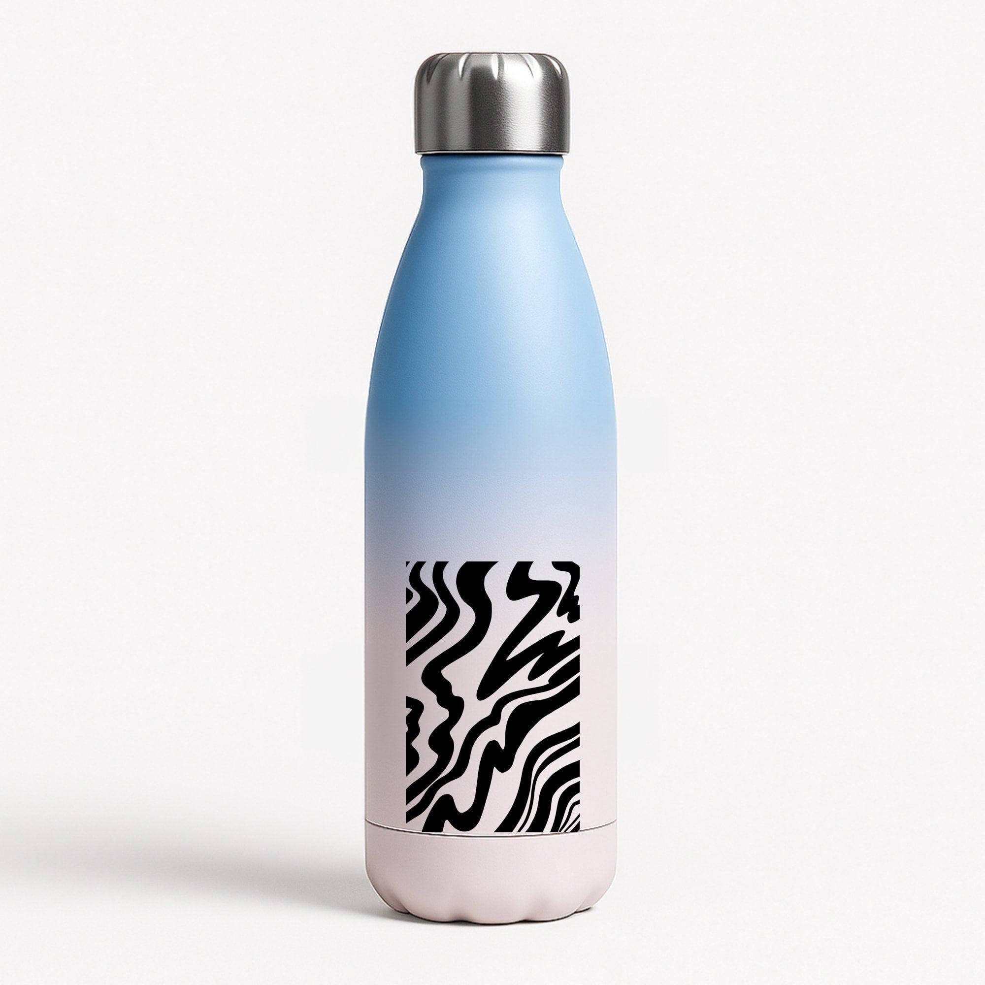 Black And White - Halloween Blue Water Bottle