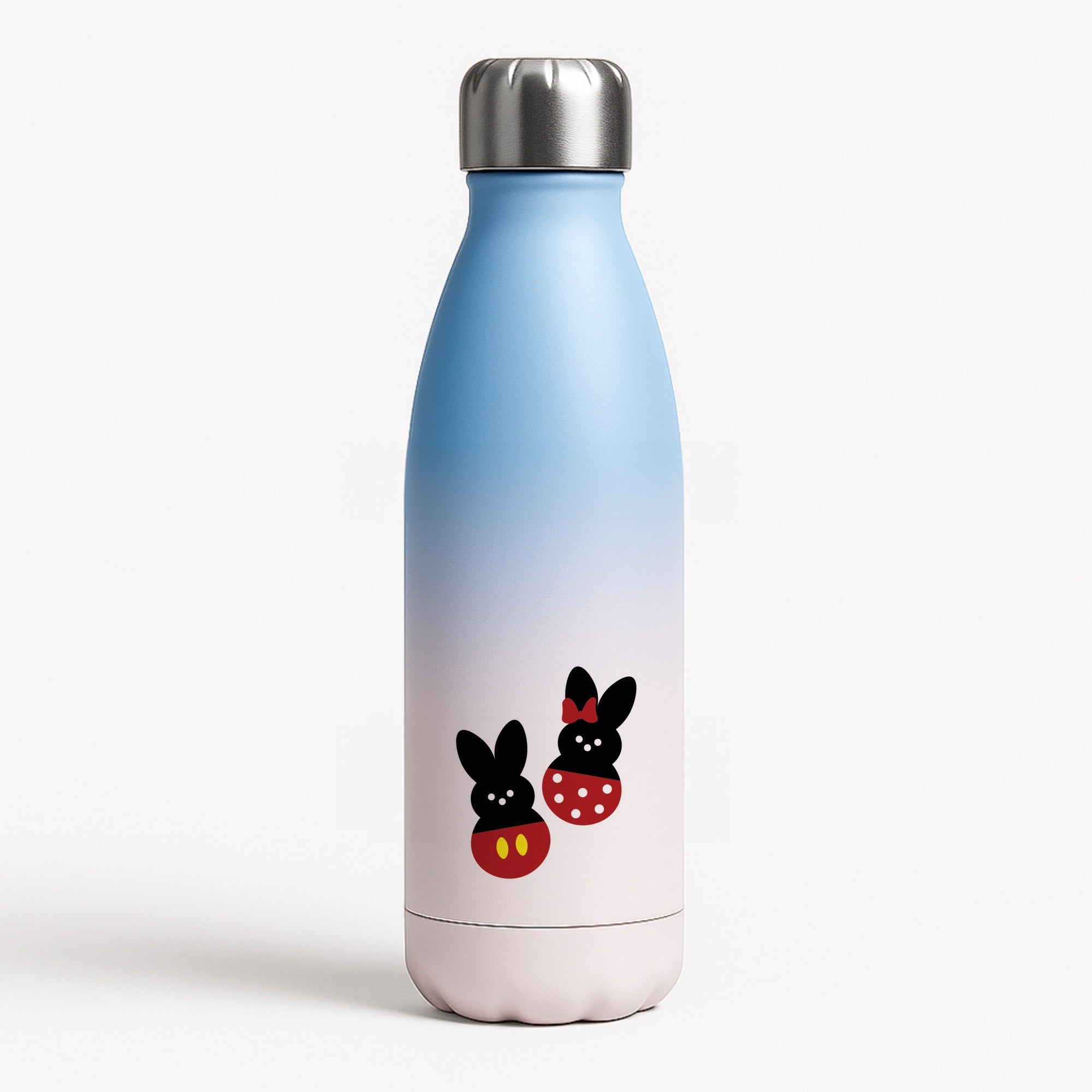 Mouse Peeps Pattern Blue Water Bottle