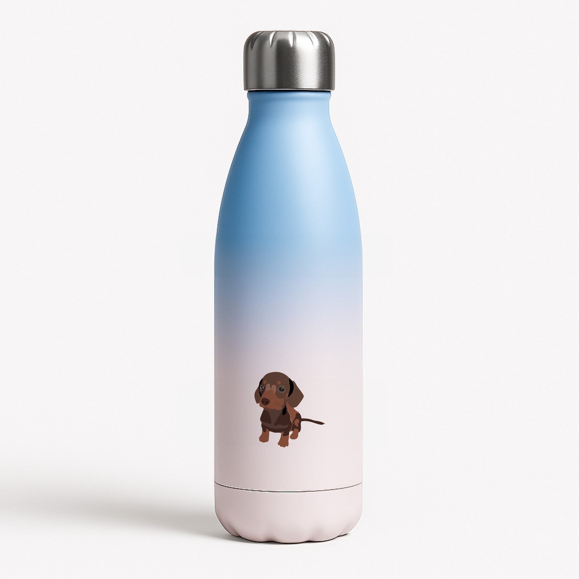 Brown - Dachshunds Blue Water Bottle