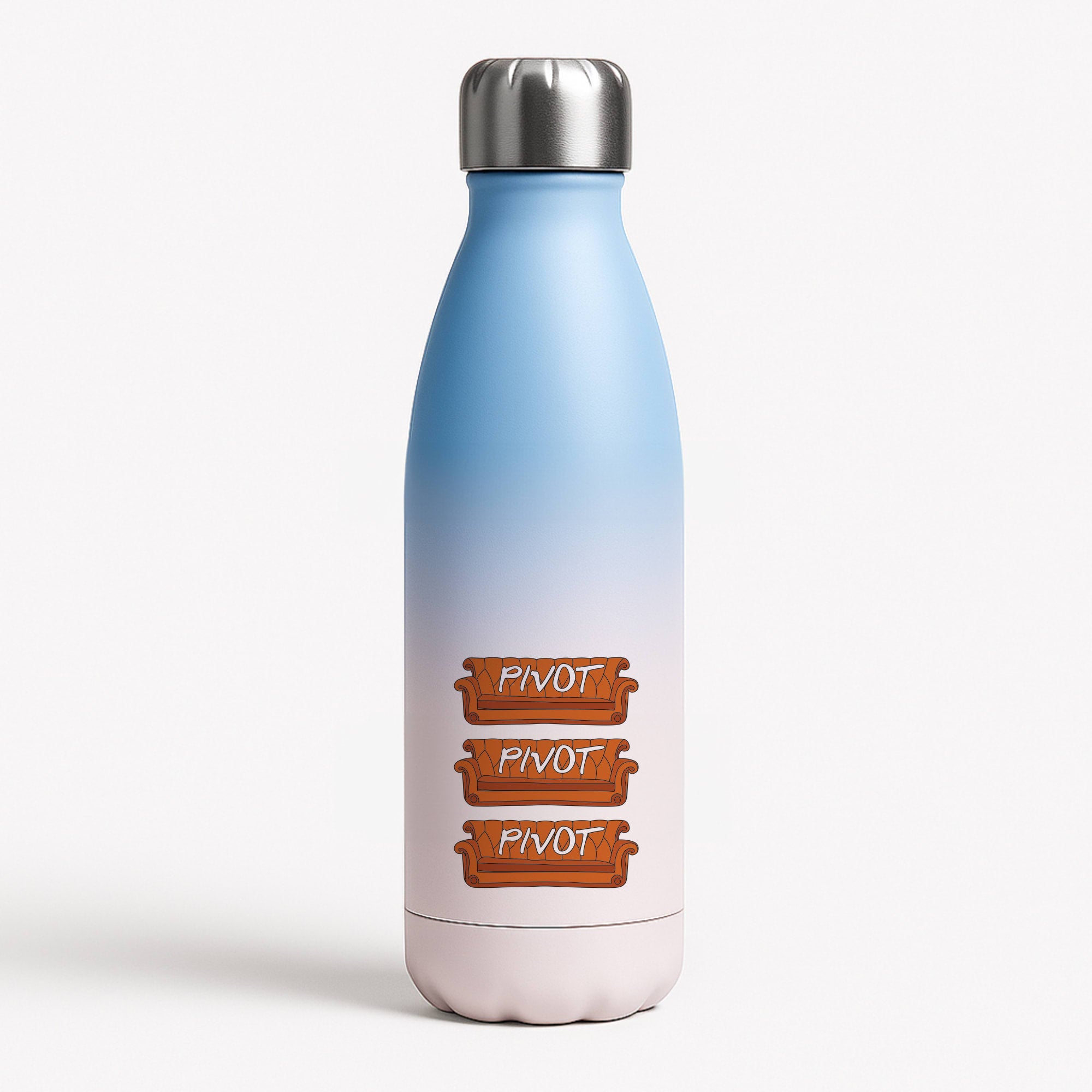 Sitcom Couches Pivot Blue Water Bottle
