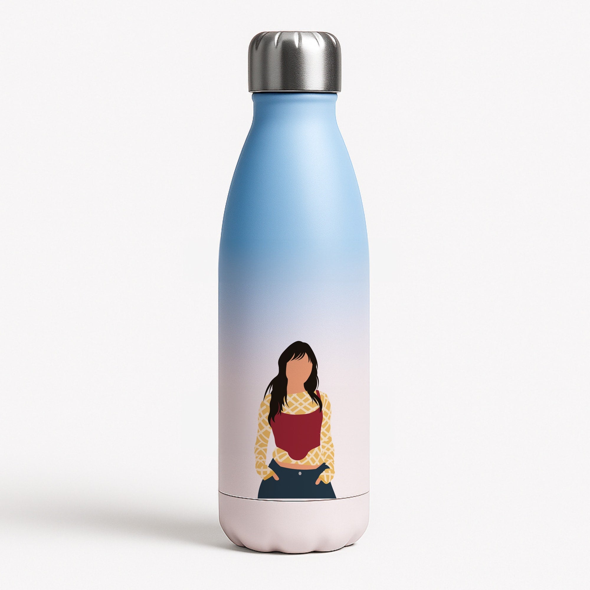 Gold Stars Blue Water Bottle