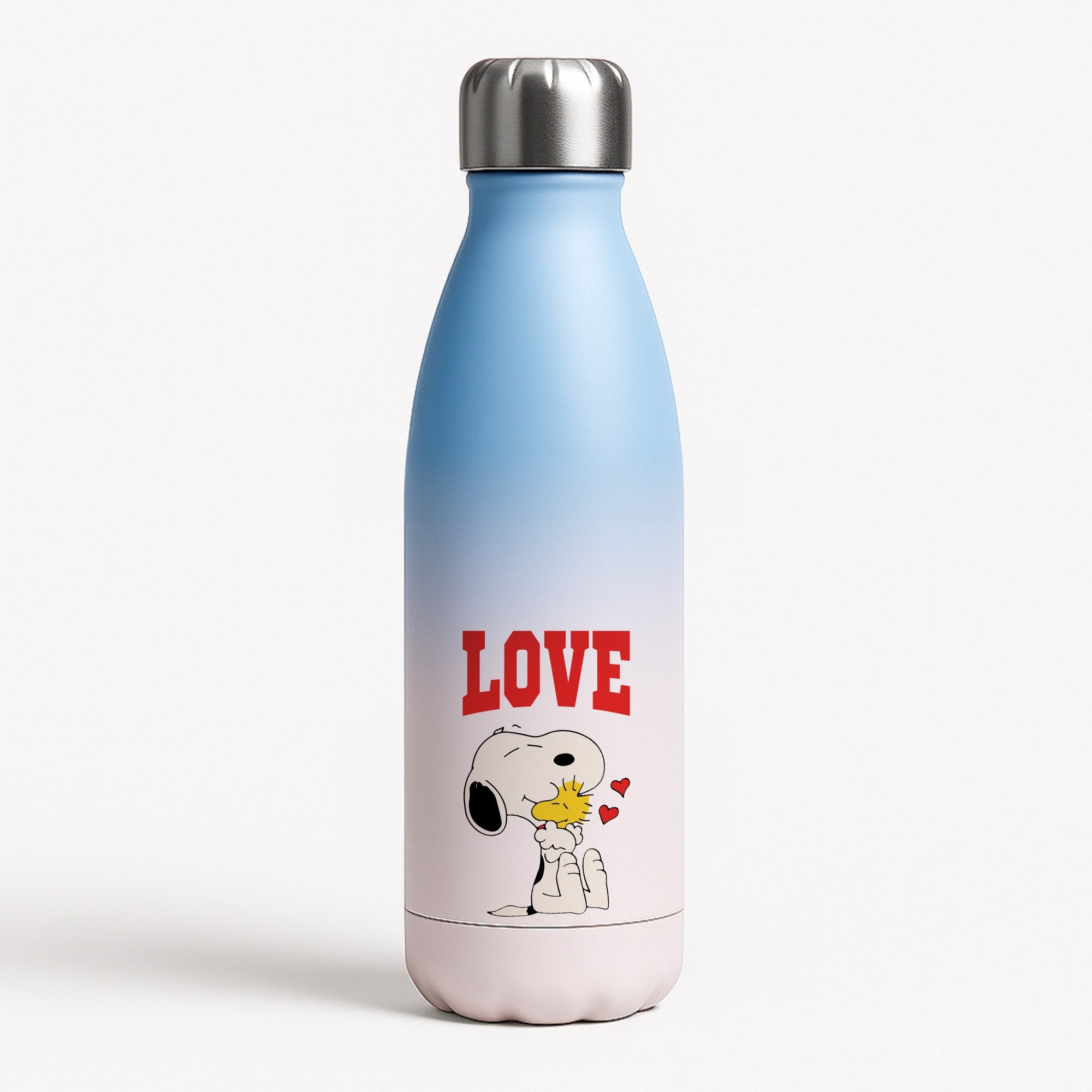 Love Cartoon Beagle Blue Water Bottle