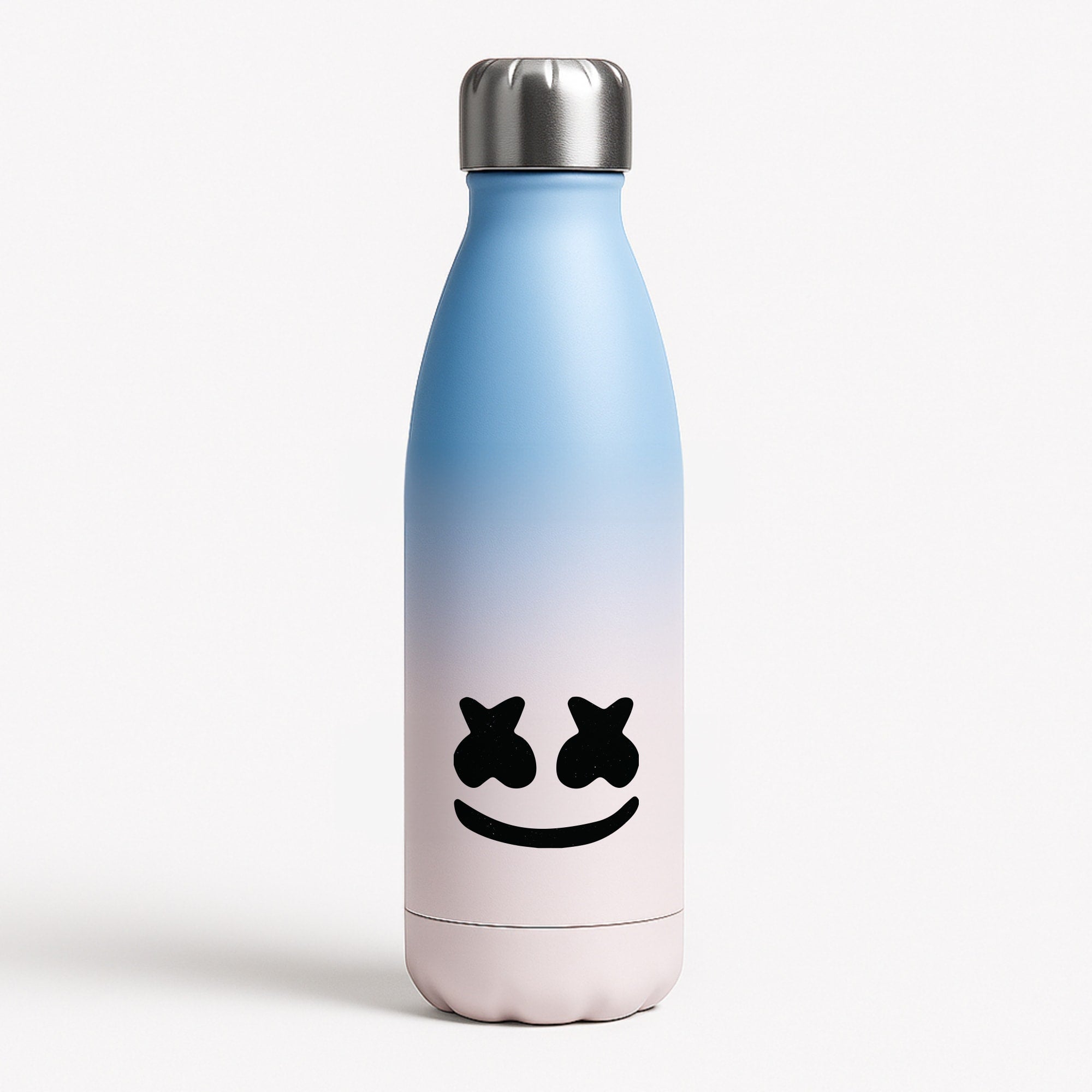 Black And White Helmet In Space Blue Water Bottle