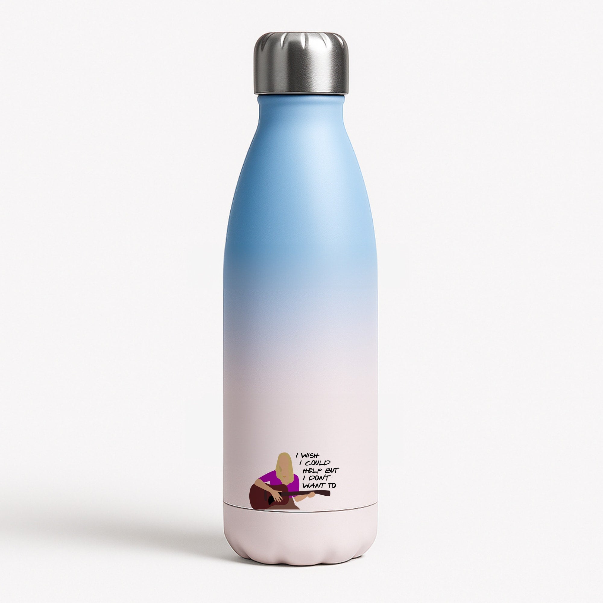 I Wish I Could Help But I Don't Want To Blue Water Bottle