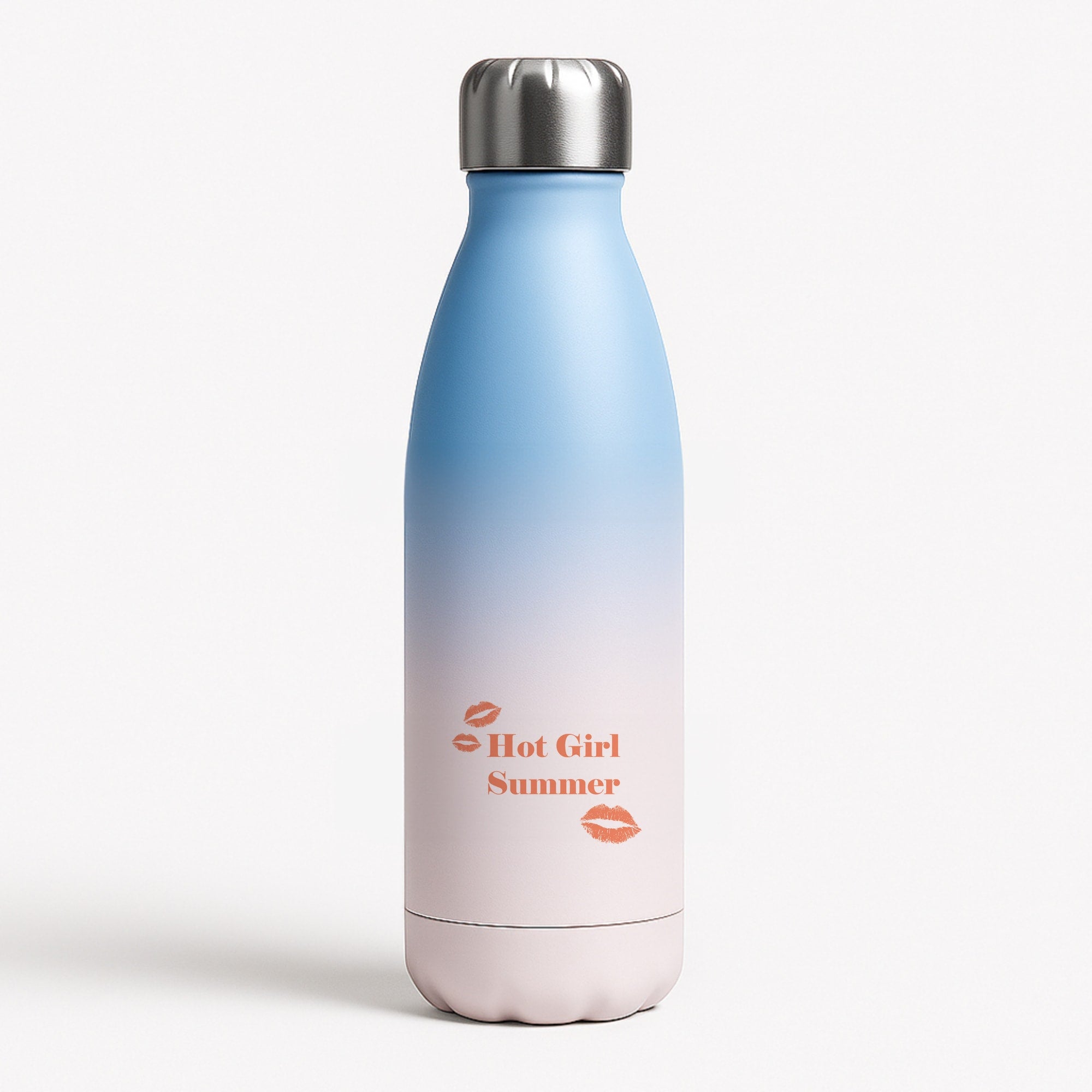 Hot Girl Summer Kisses Blue Water Bottle