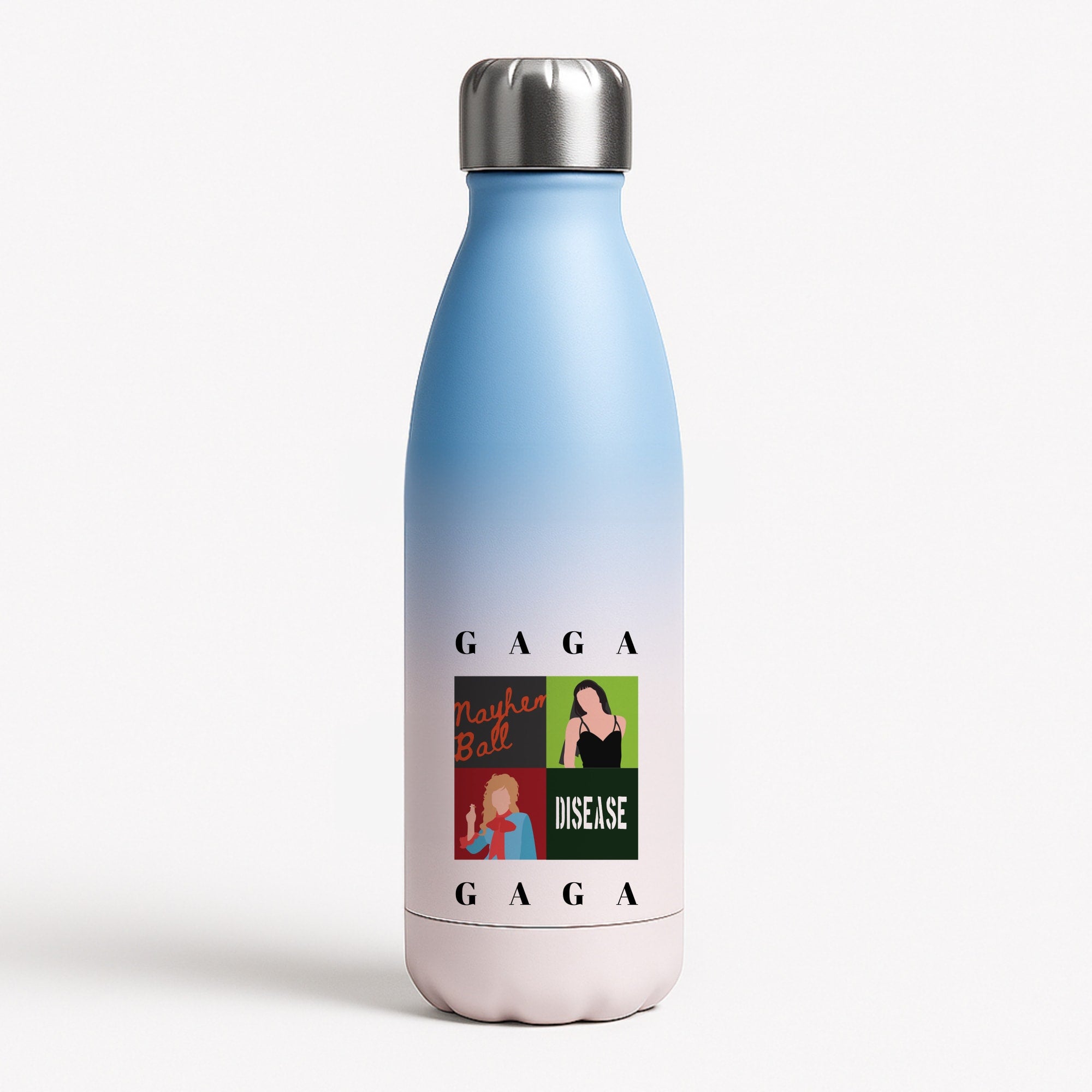 Gaga Collage Blue Water Bottle