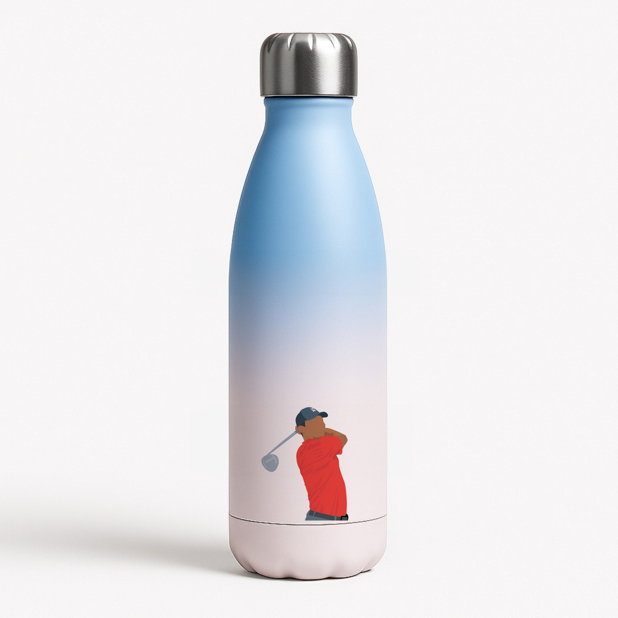 Tiger - Golf Blue Water Bottle