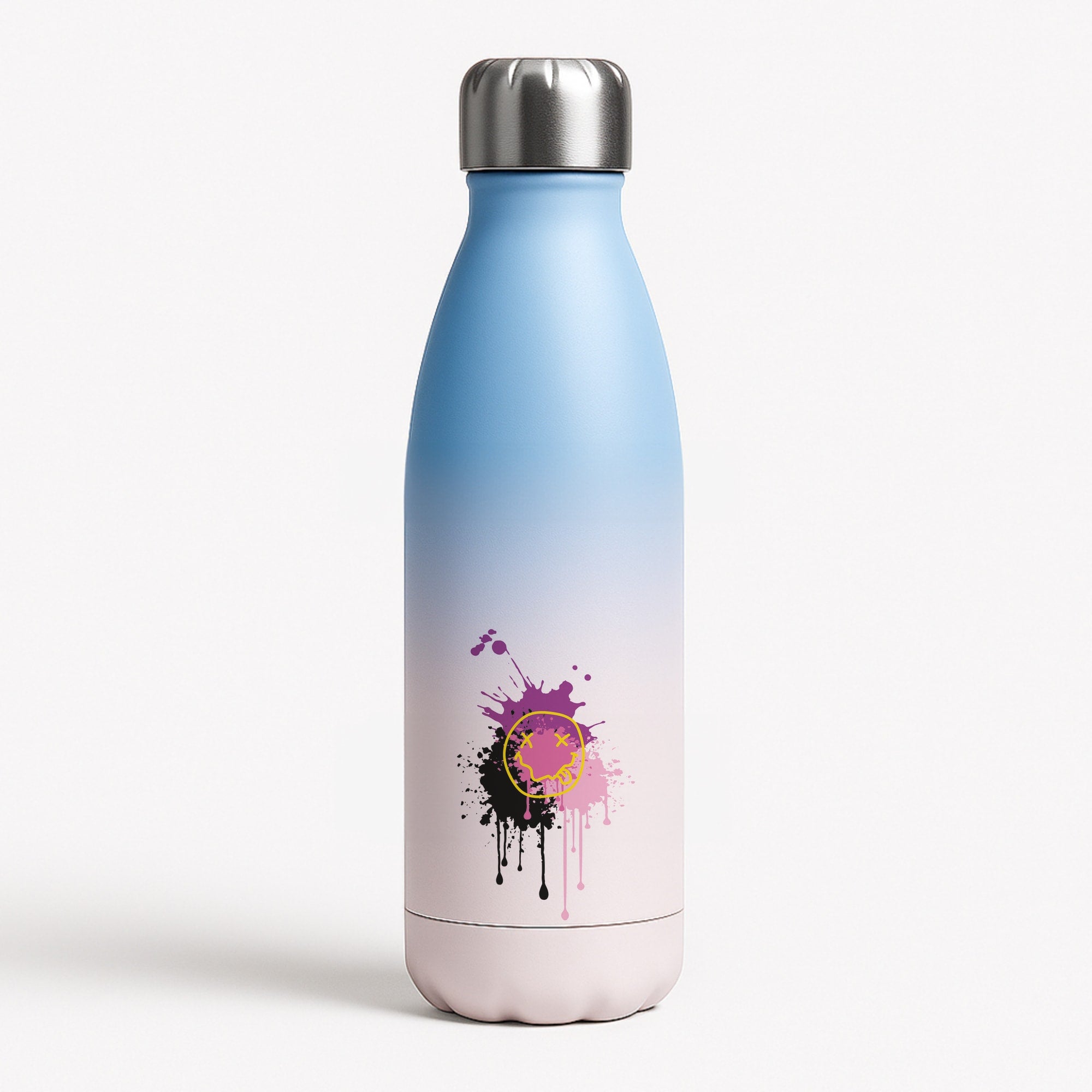 Pink Graffiti - Skate Aesthetic Blue Water Bottle
