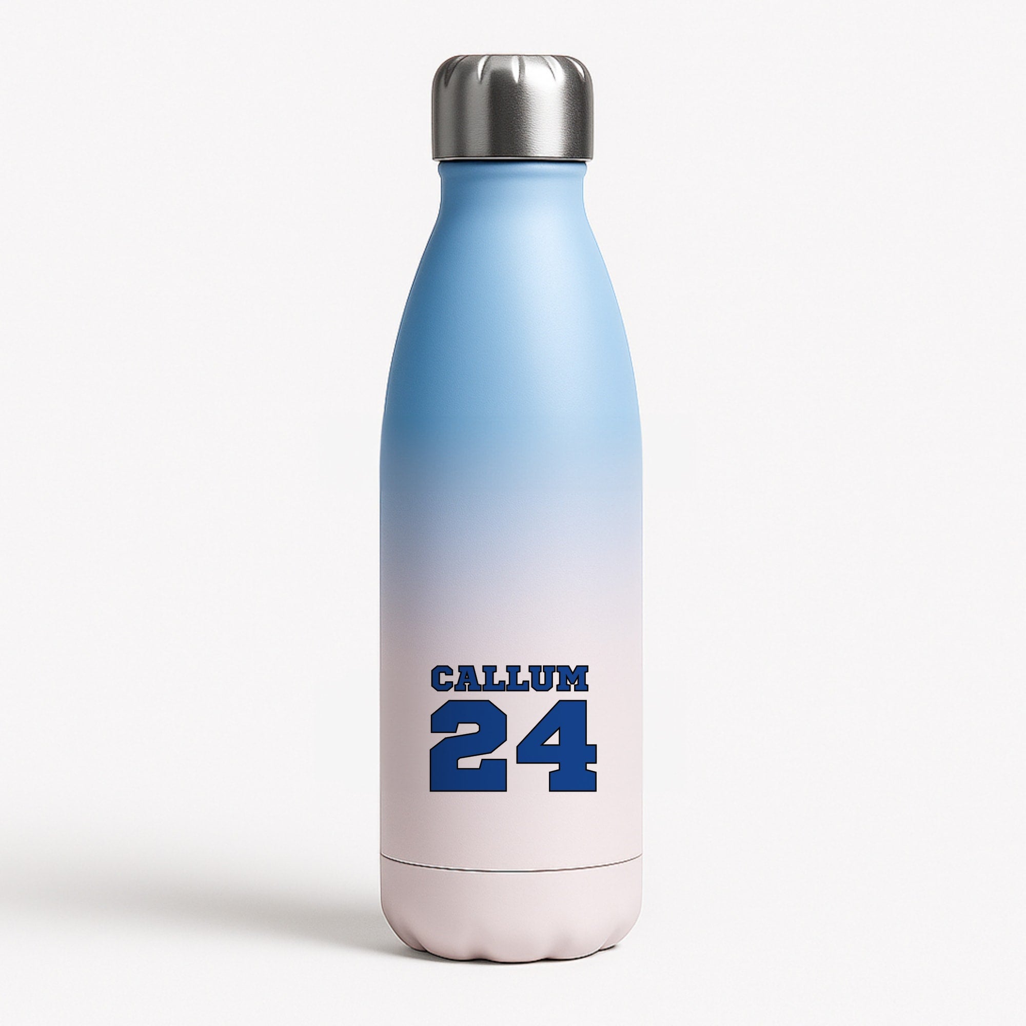 Dark Blue - Personalised Football Blue Water Bottle