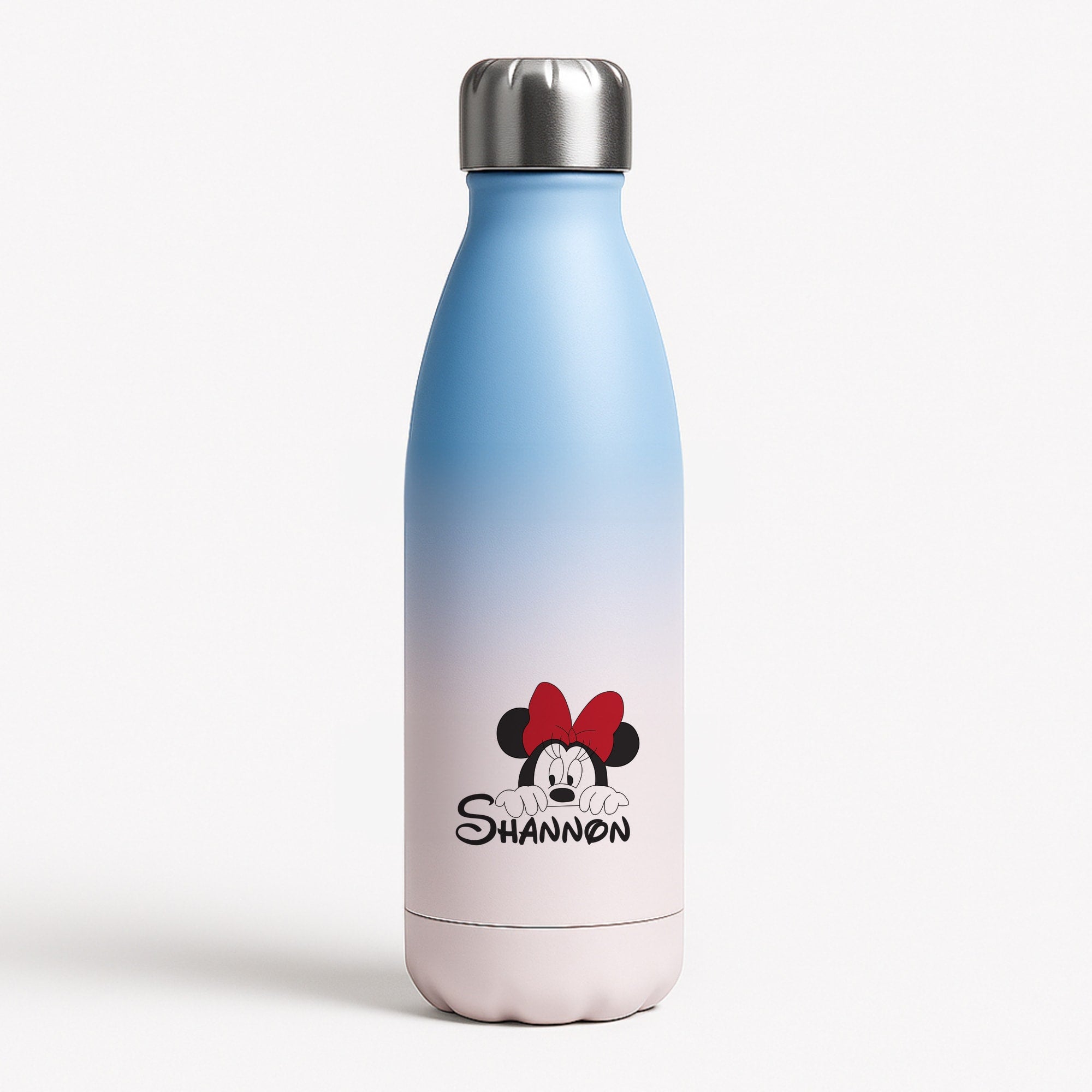 Minnie Mouse - Personalised Fairytale Blue Water Bottle