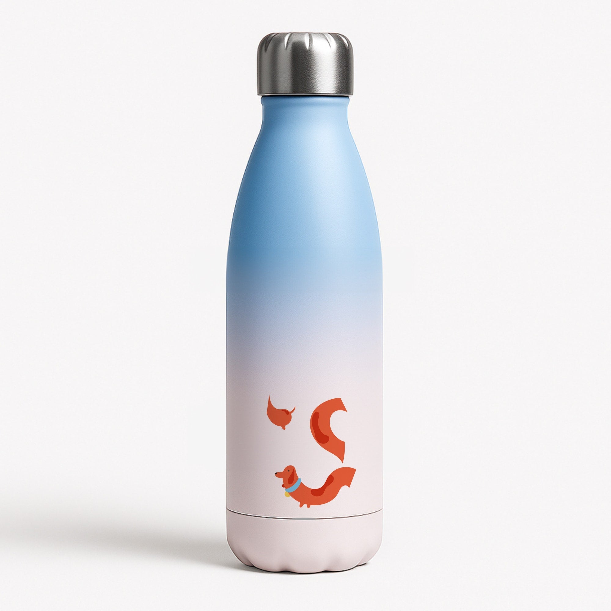 Sausage dog wrapped round - Dachshunds Blue Water Bottle