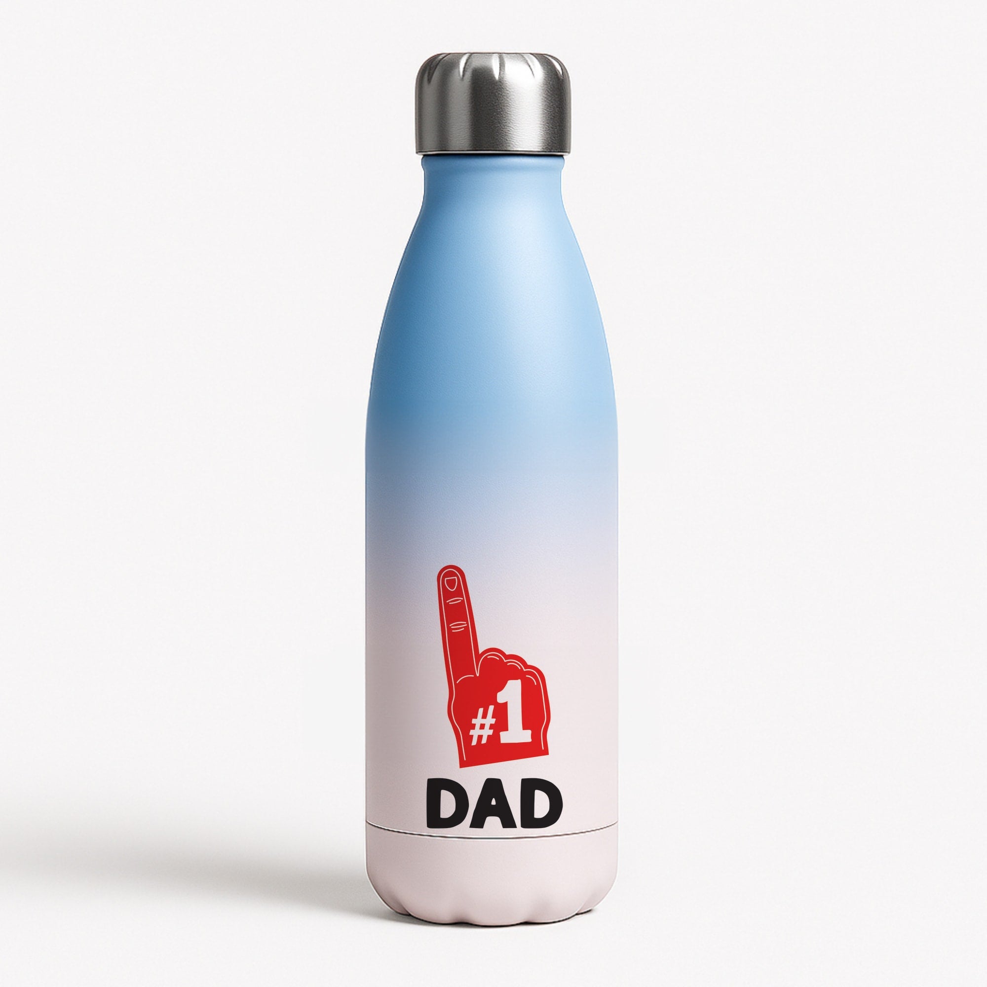 #1 Dad Foam Finger Blue Water Bottle