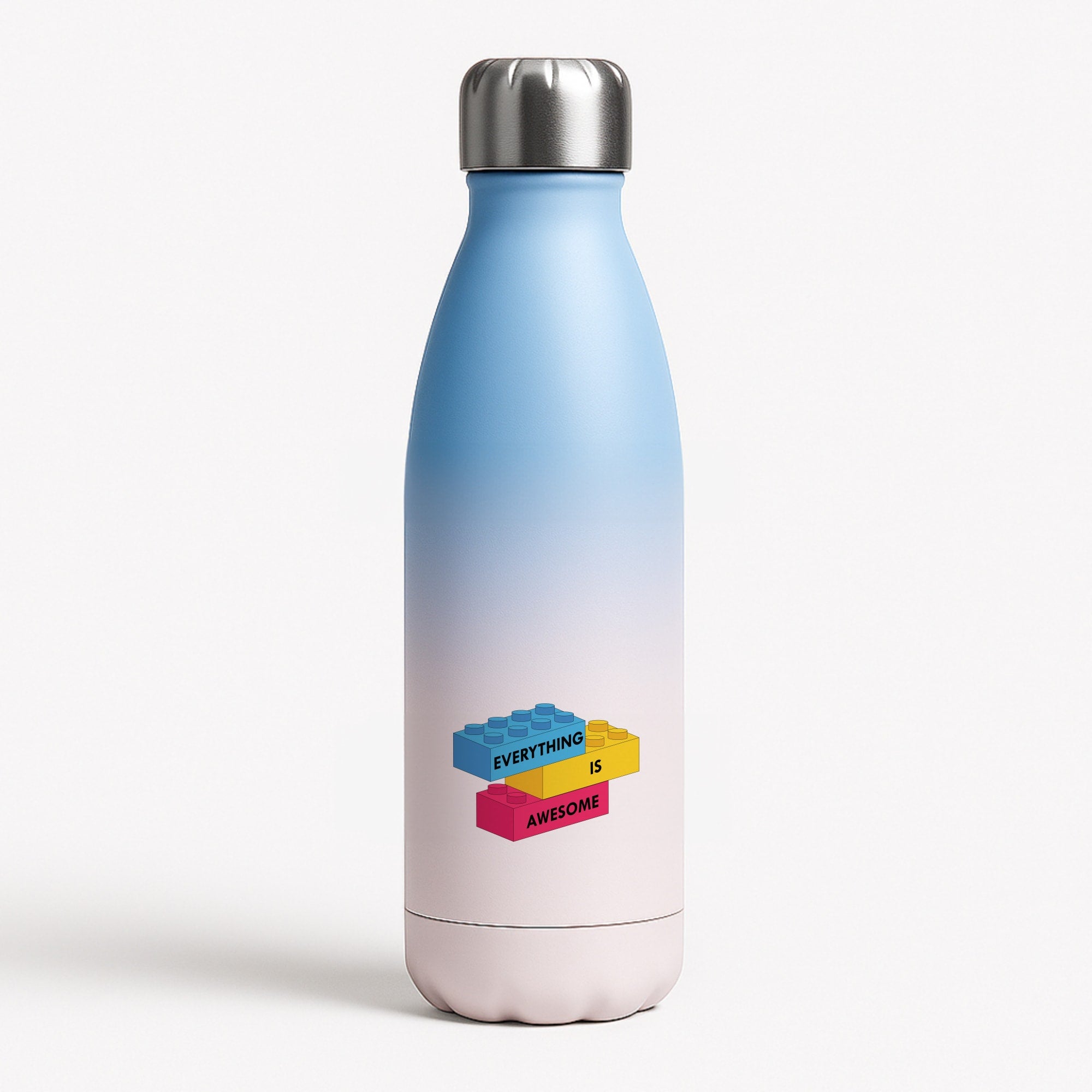 Everything Is Awesome Bricks Blue Water Bottle