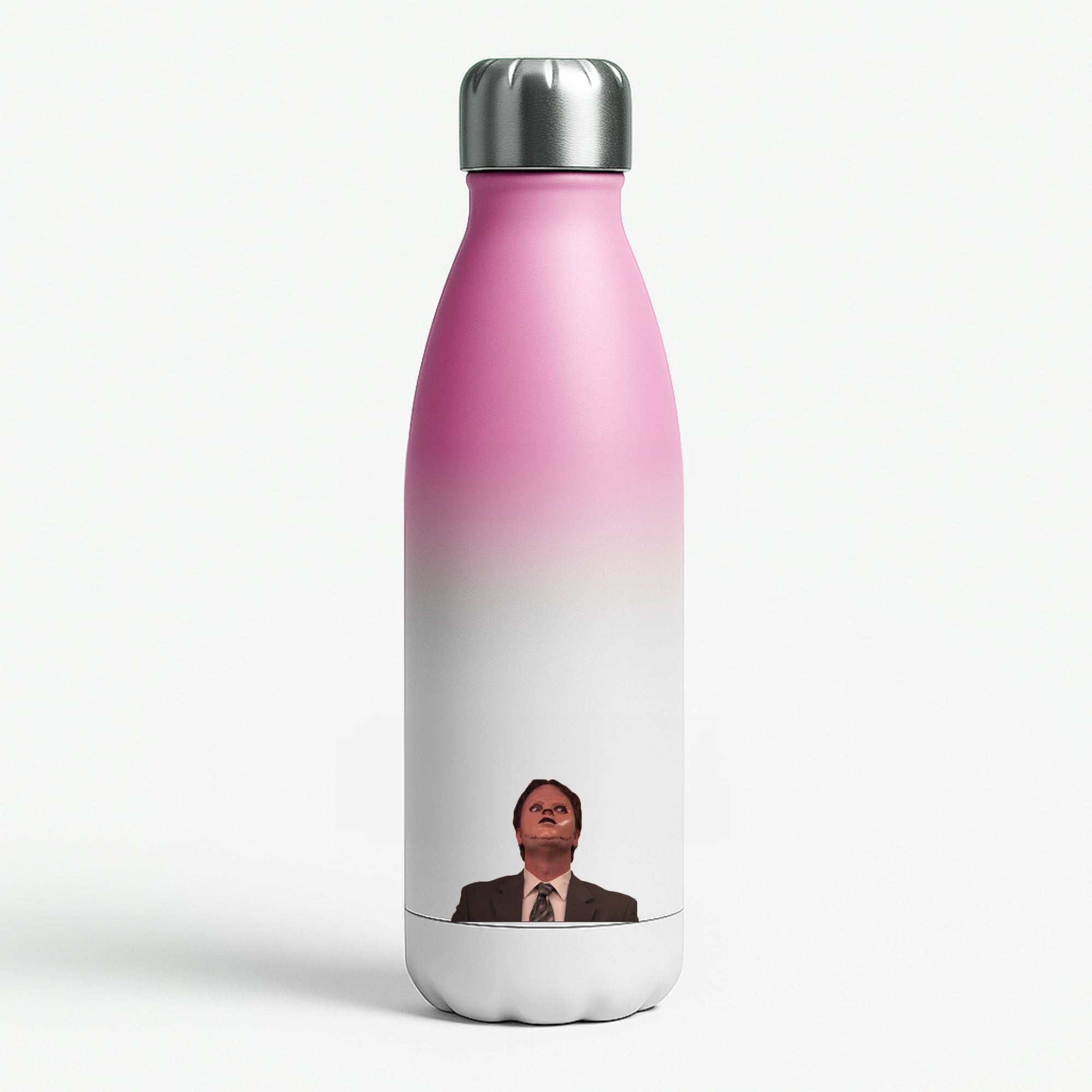 Dwight And The Dummy Pink Water Bottle