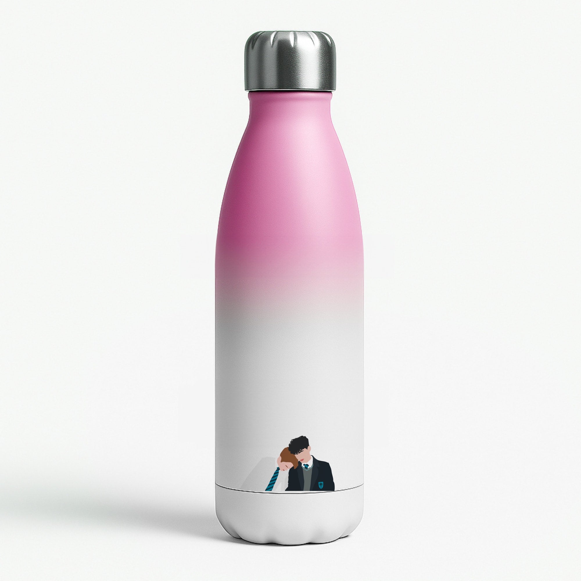 Nick And Charlie School Clothes - Heart TV Pink Water Bottle