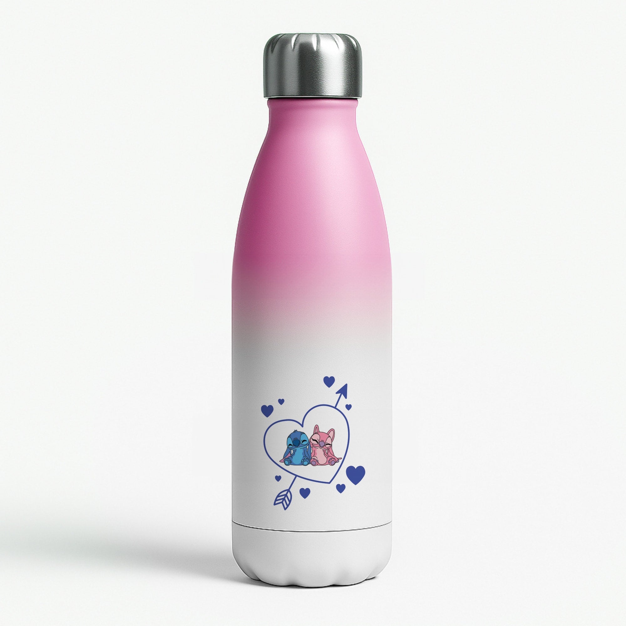 Arrow Heart - Pink Alien Pink Water Bottle
