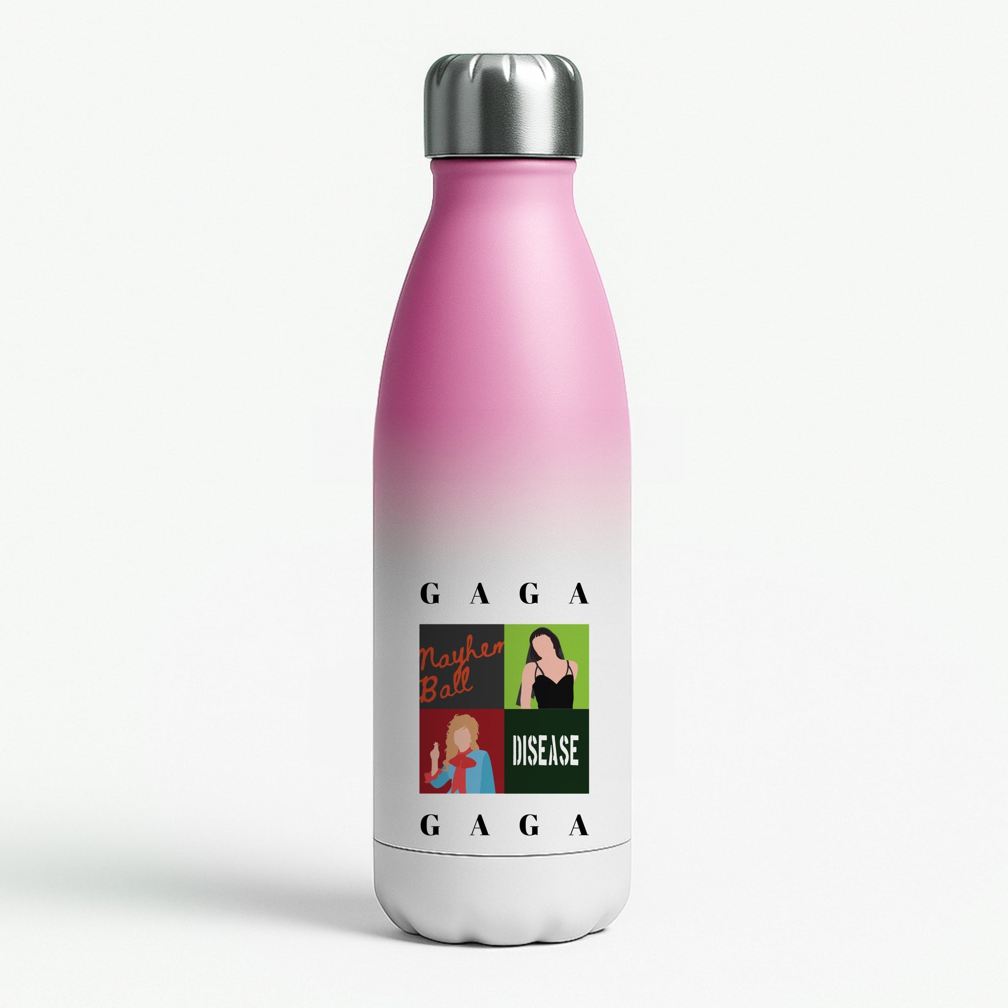 Gaga Collage Pink Water Bottle