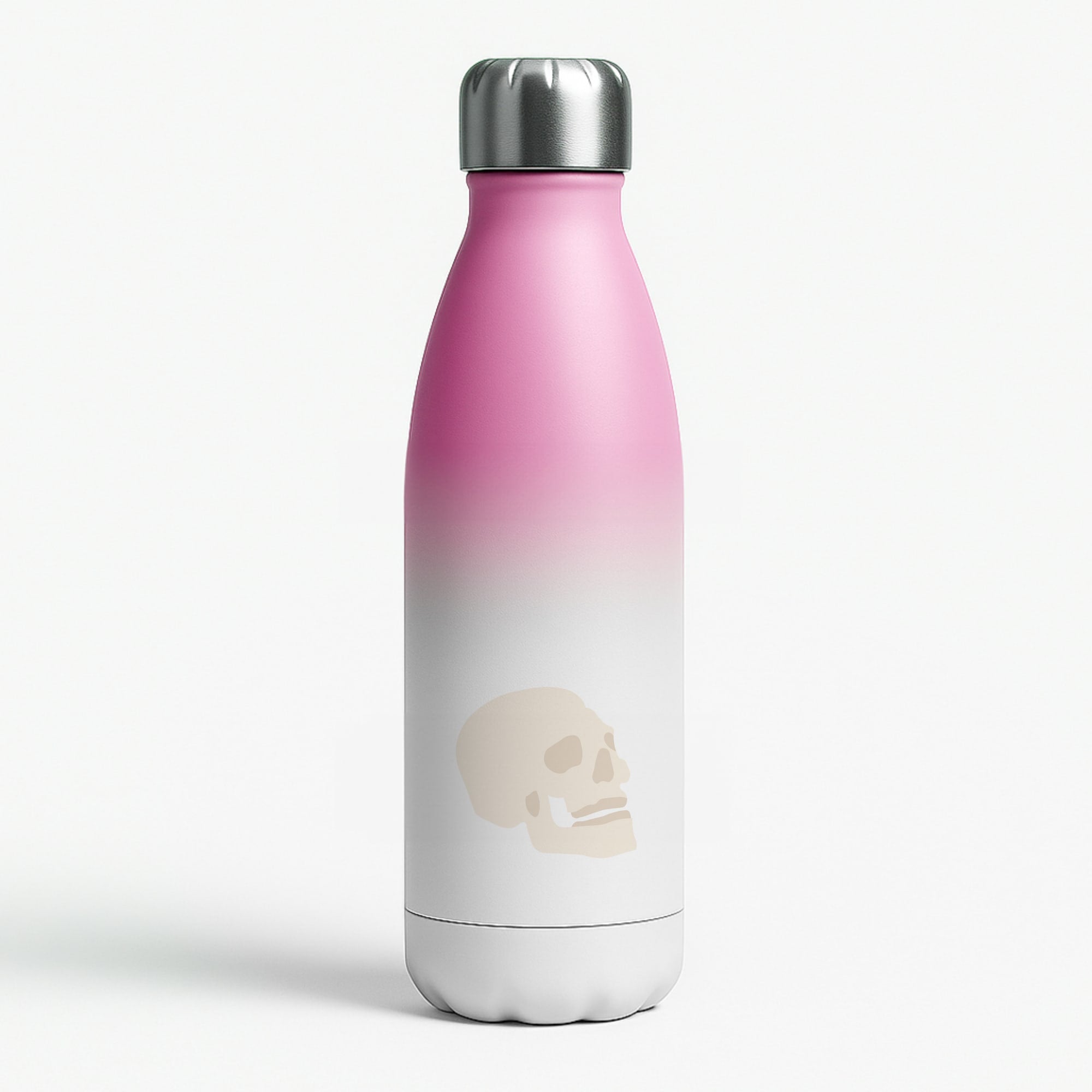 Skull Outline - Halloween Pink Water Bottle