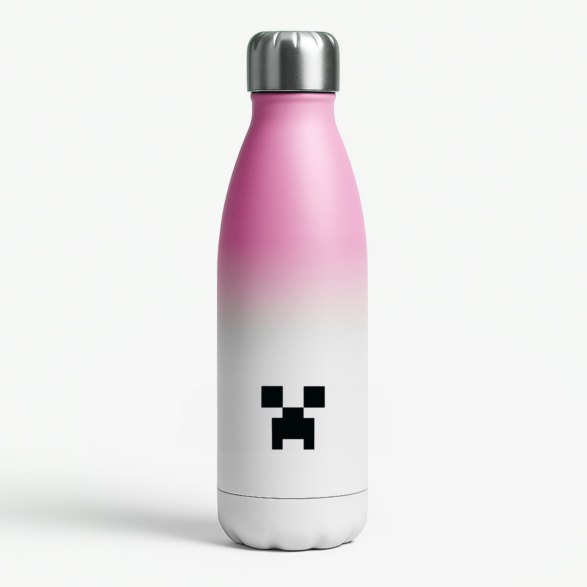 Creeper Face - Mining Pink Water Bottle