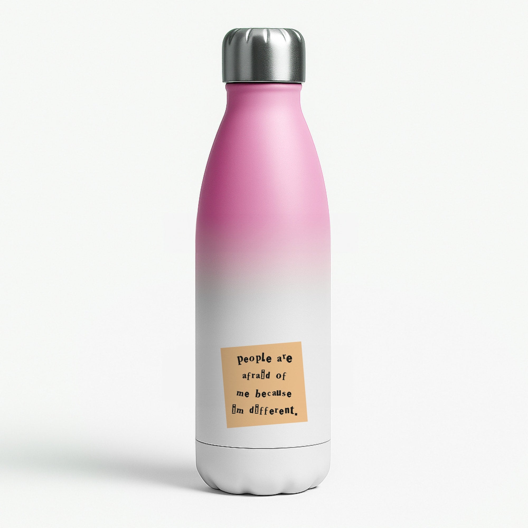 People Are Afraid Of Me - Scissorhands Pink Water Bottle