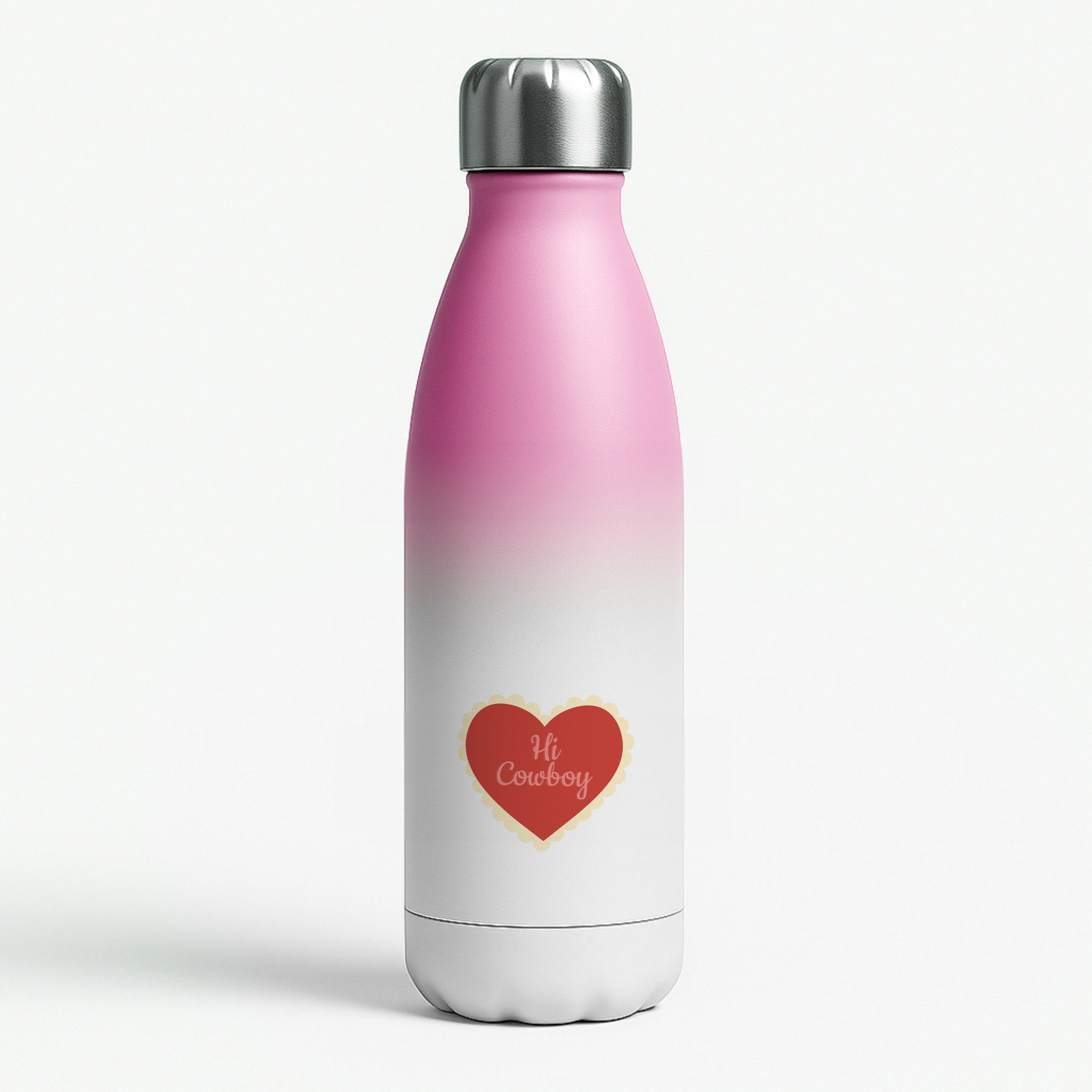 Hi Cowboy - Western Pink Water Bottle