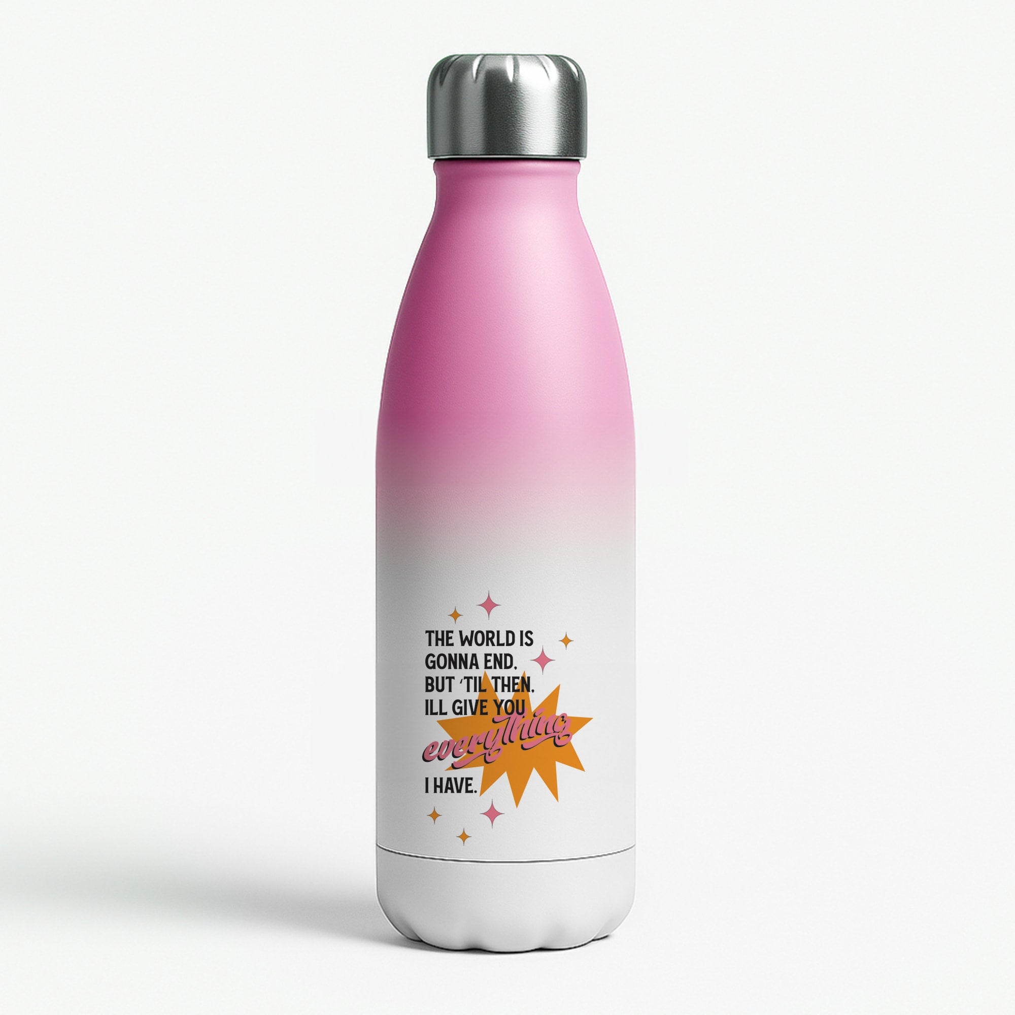 The World Is Gonna End - Fender Pink Water Bottle