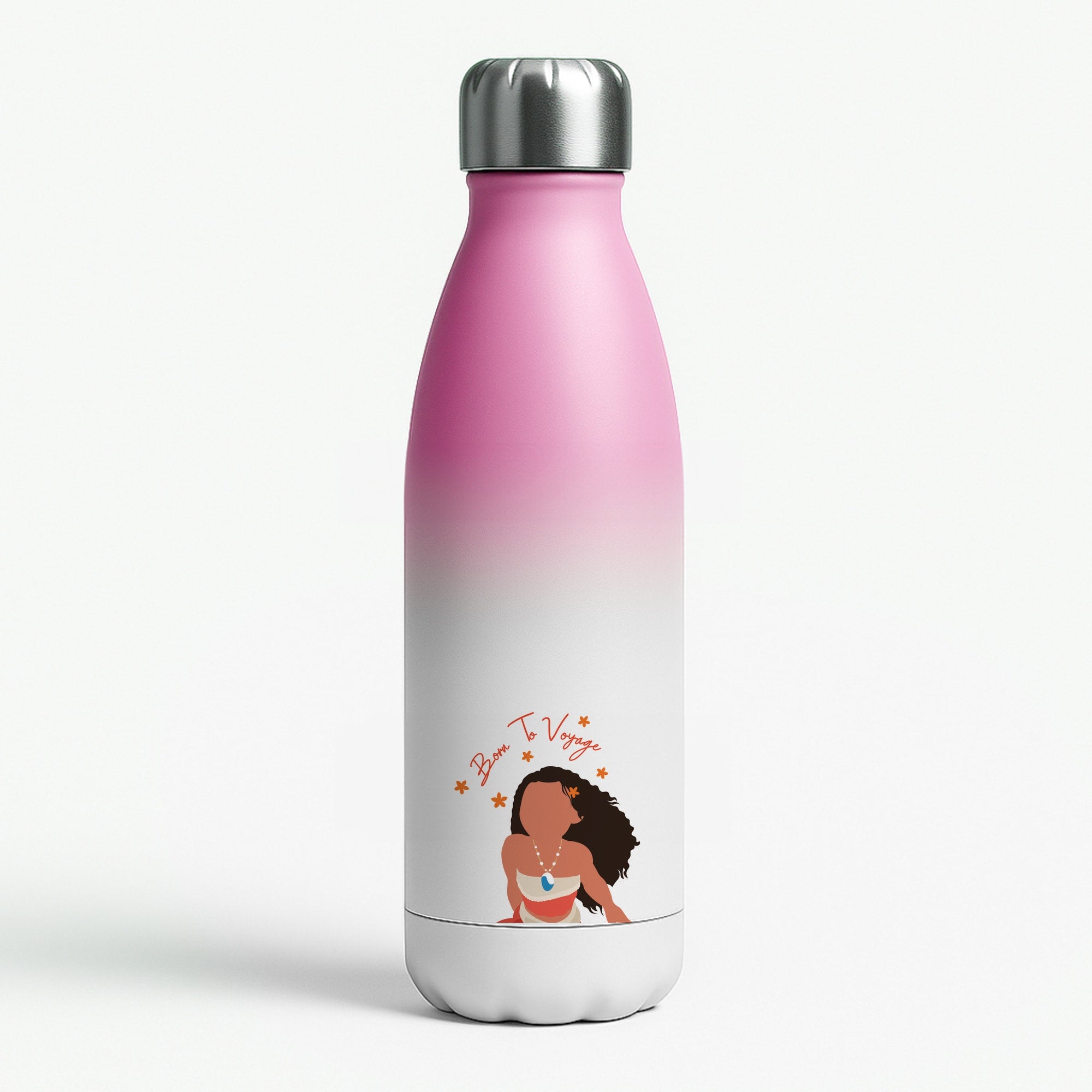 Born To Voyage Pink Water Bottle