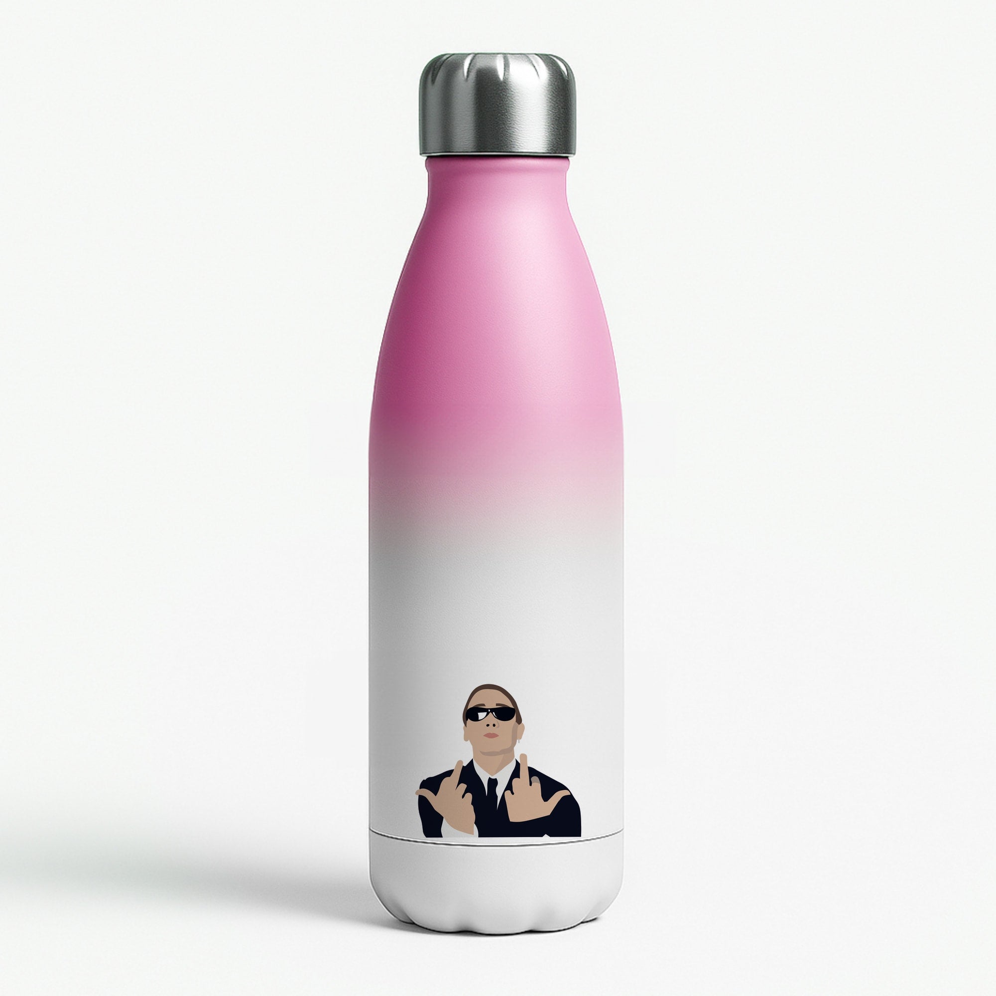Middle Finger Pink Water Bottle