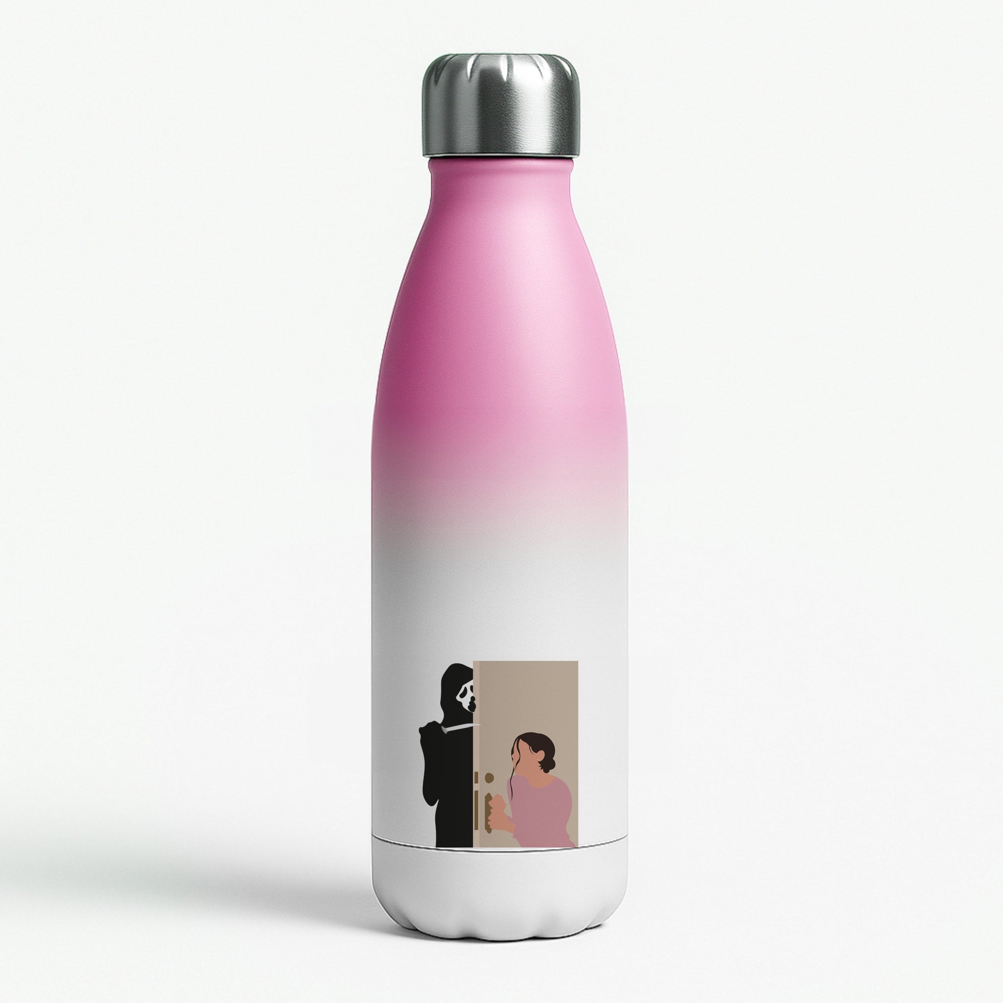 Tara And Ghostface - Scream Pink Water Bottle