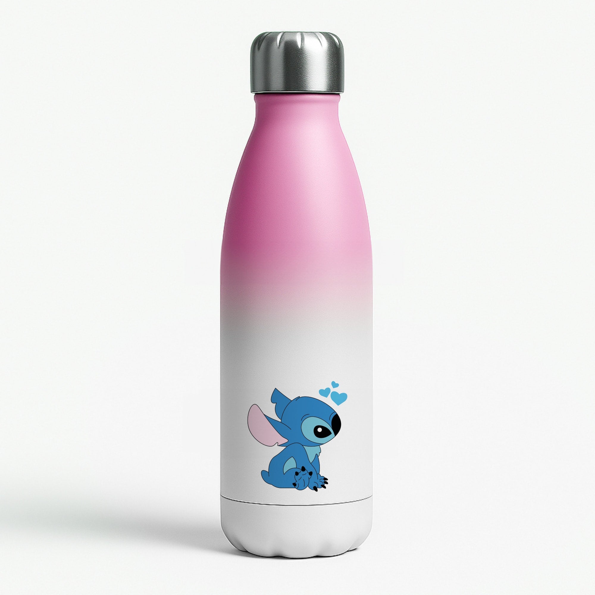Blue Hearts Alien Blue Valentine's Pink Water Bottle