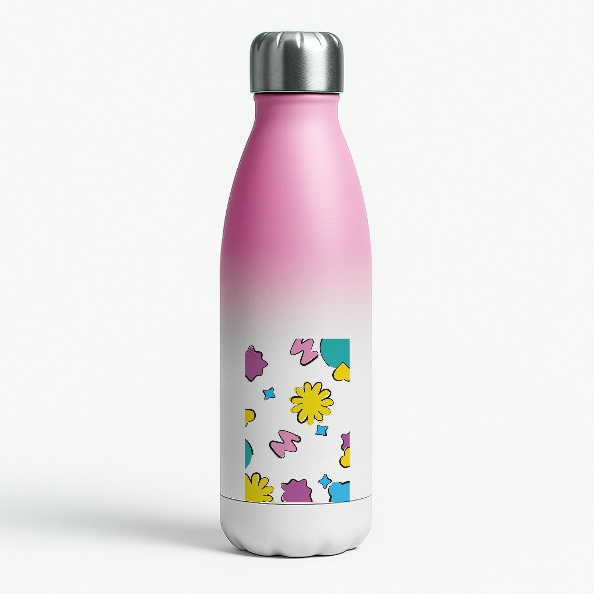 K-Pop Band Flowers Patterns Pink Water Bottle