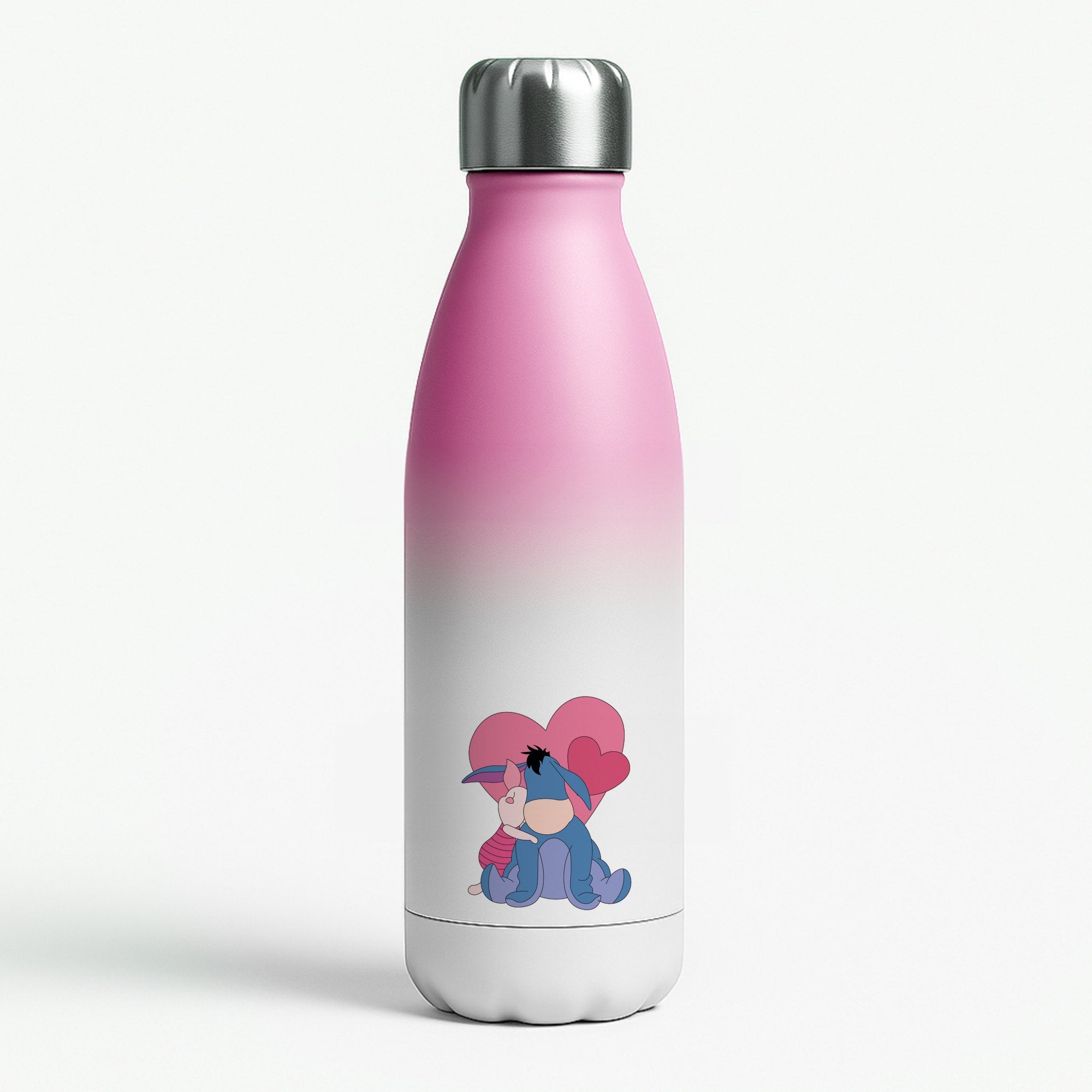 Donkey and Pig Valentine's Pink Water Bottle