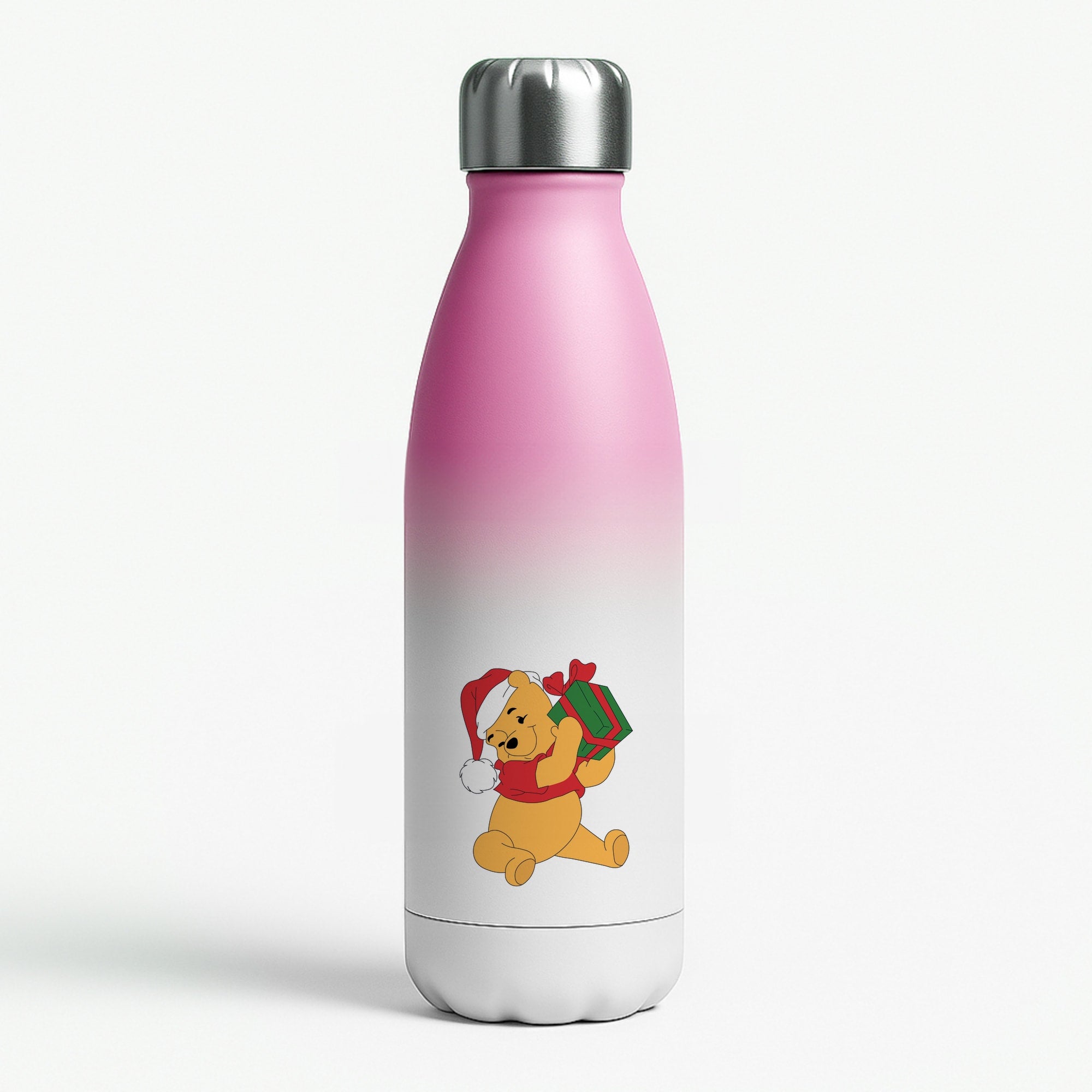 Winnie Christmas Pink Water Bottle
