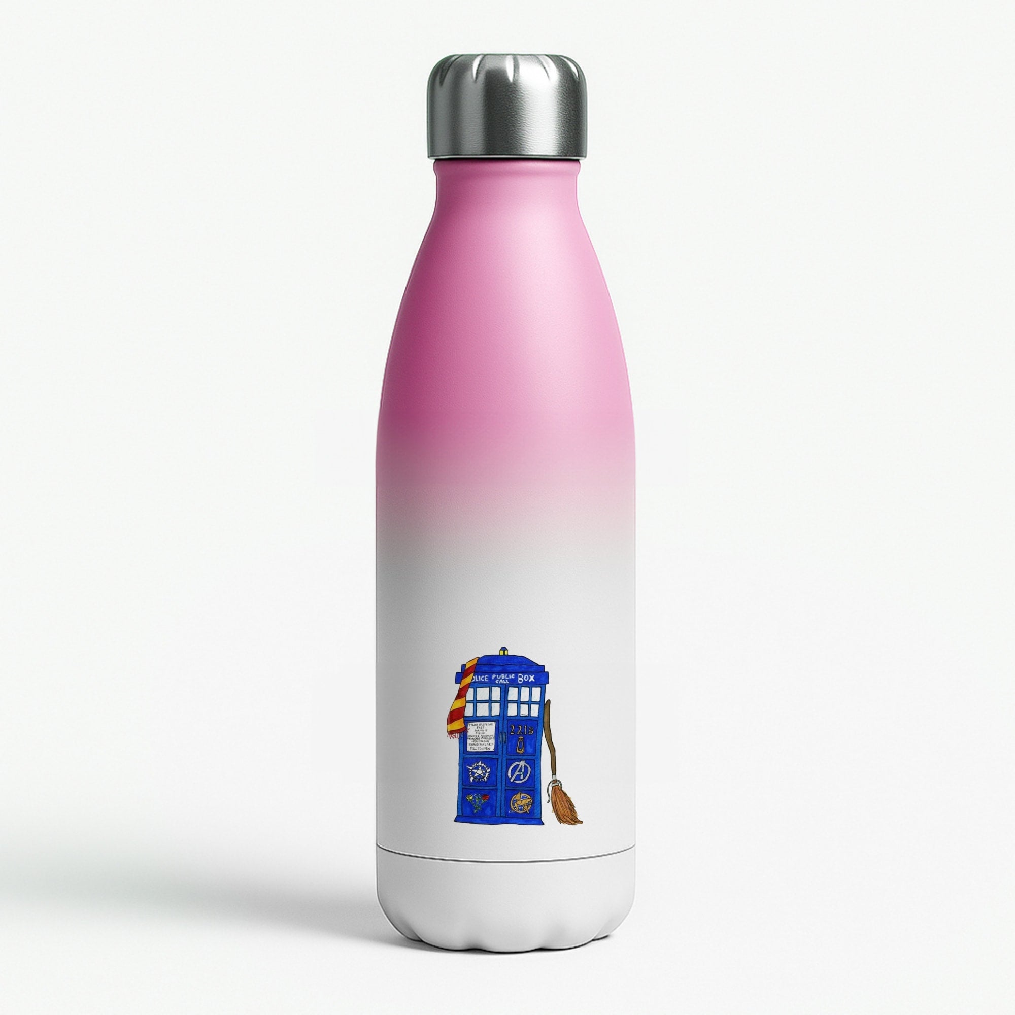Multifandom Cartoon Pink Water Bottle