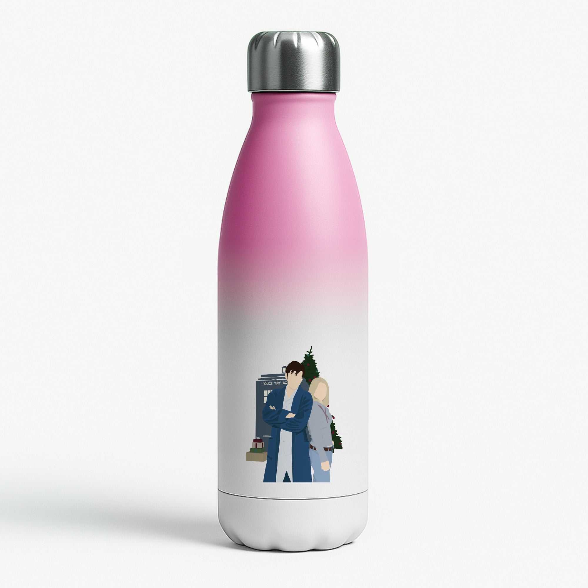 Rose And The Doctor Pink Water Bottle
