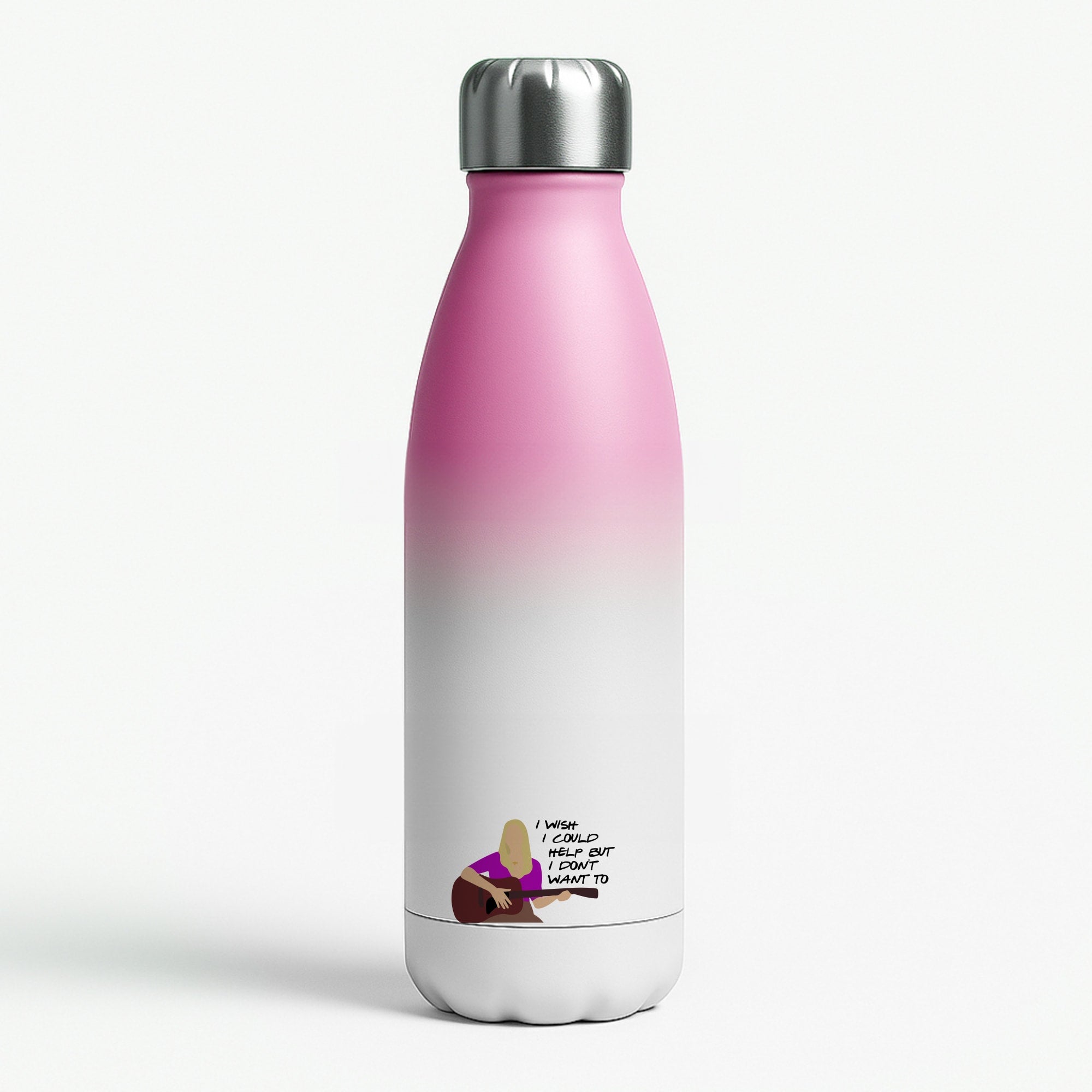 I Wish I Could Help But I Don't Want To Pink Water Bottle