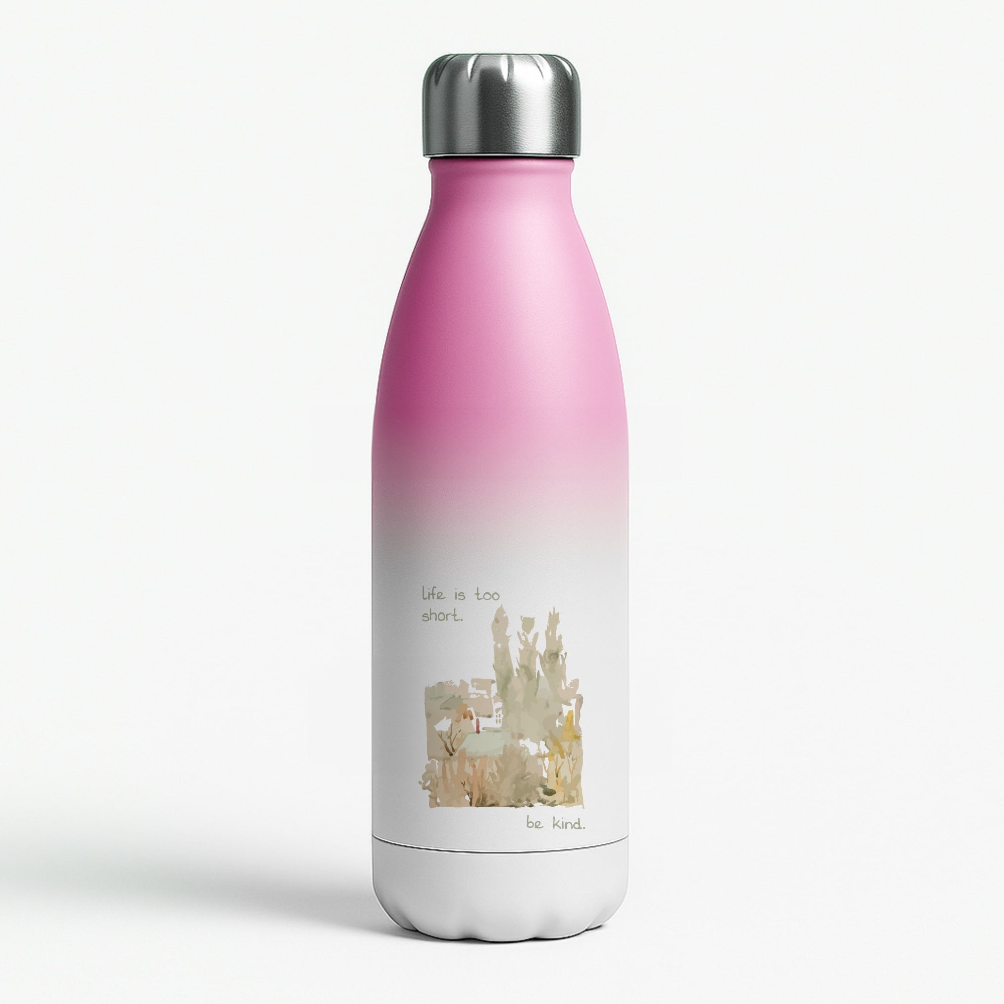Life Is Too Short Pink Water Bottle